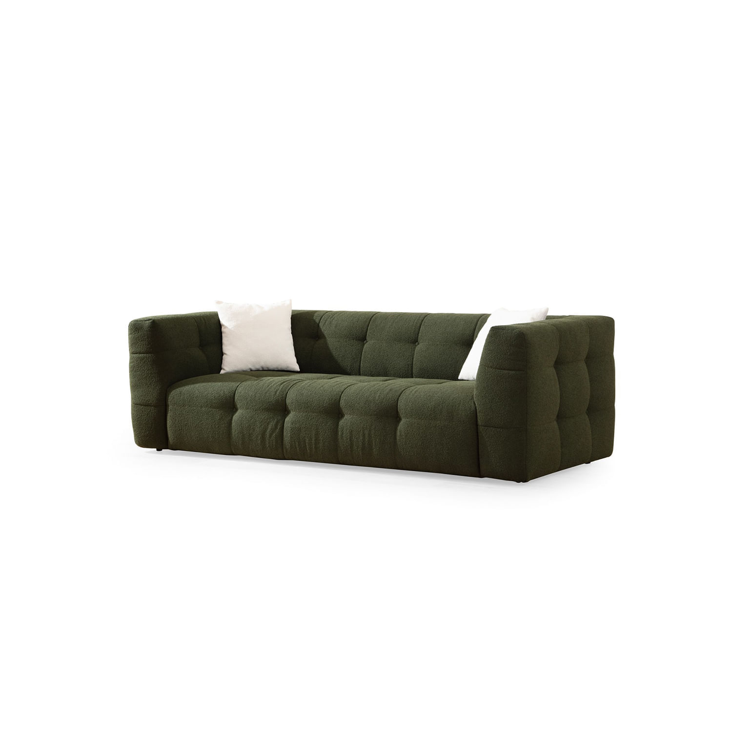 Canapea 3 locuri, Hanah Home, lemn fag, verde, 235x100x72 cm