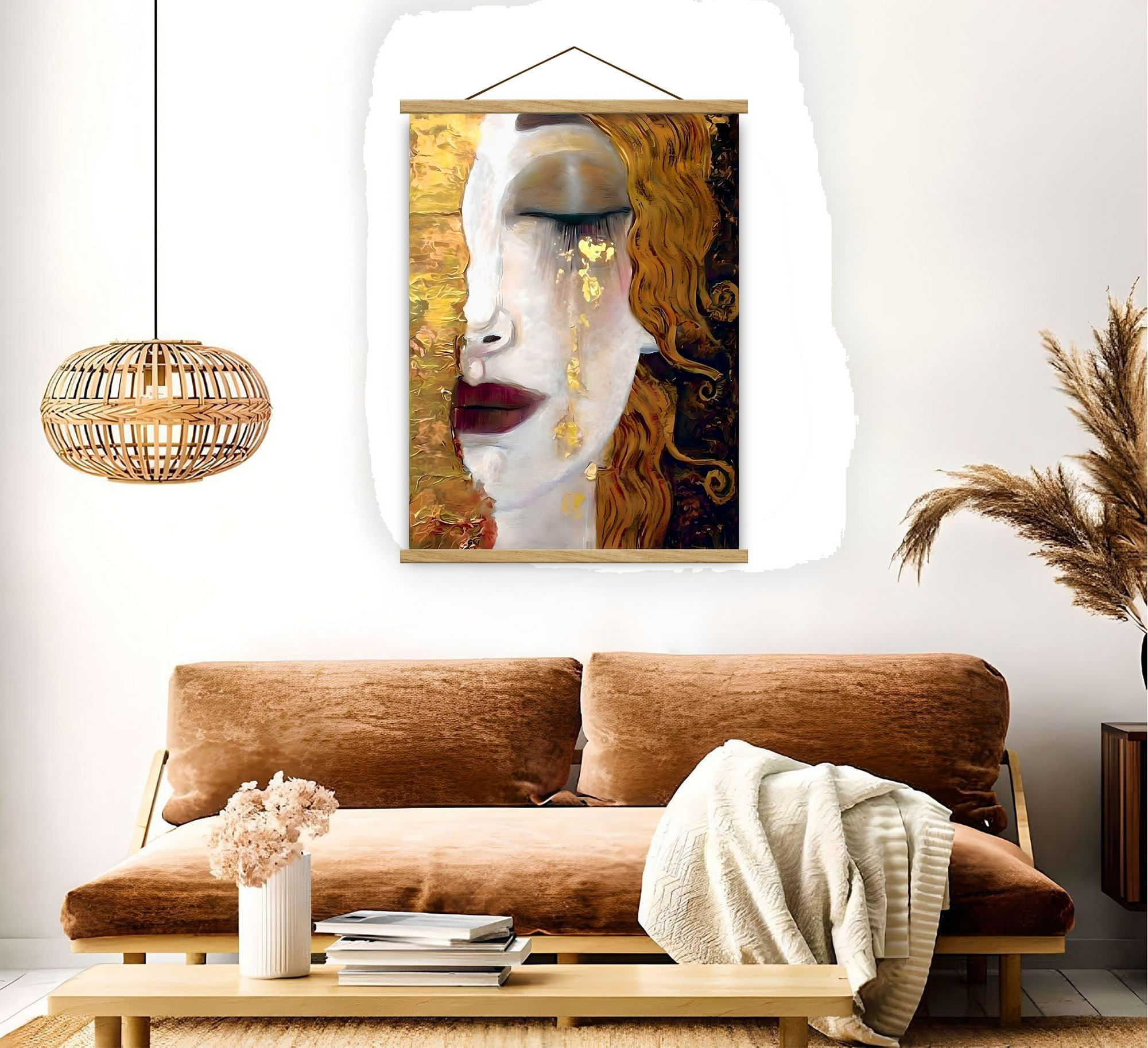 Tablou decorativ inramat, Wallxpert, multicolor, 50x70 cm, poliester-bumbac, rama lemn - 1 | YEO
