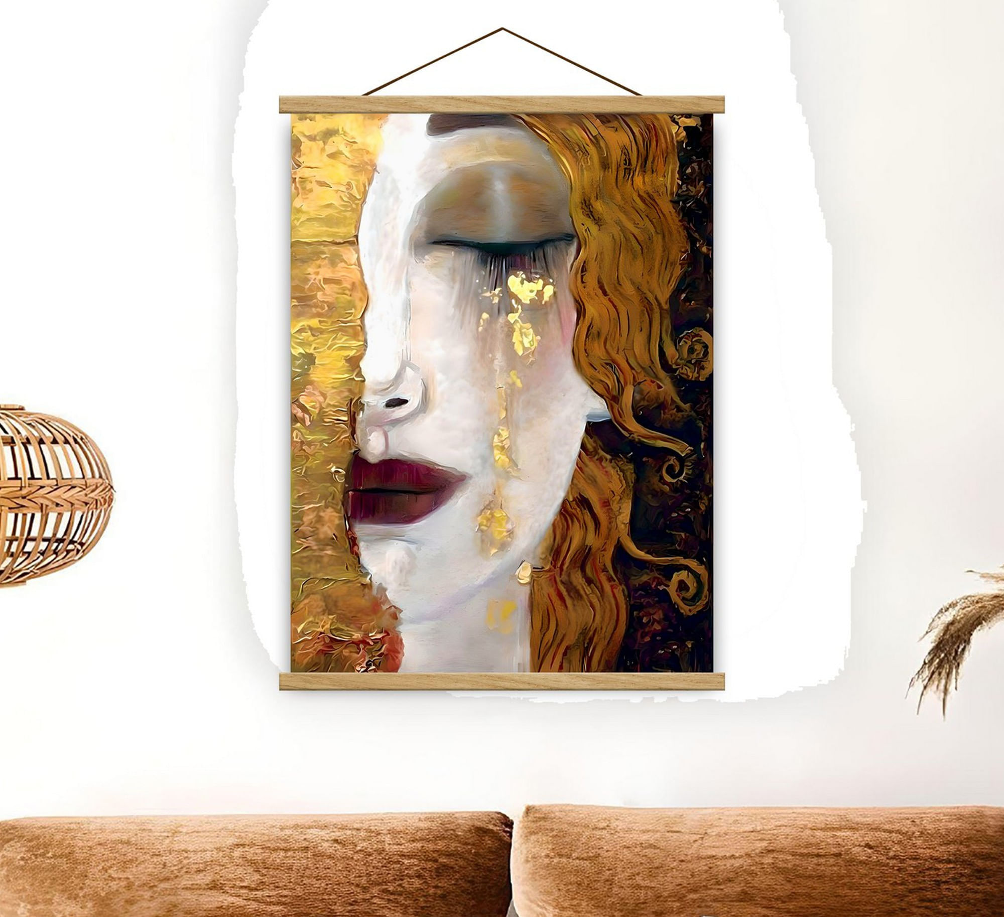 Tablou decorativ inramat, Wallxpert, multicolor, 50x70 cm, poliester-bumbac, rama lemn - 2 | YEO