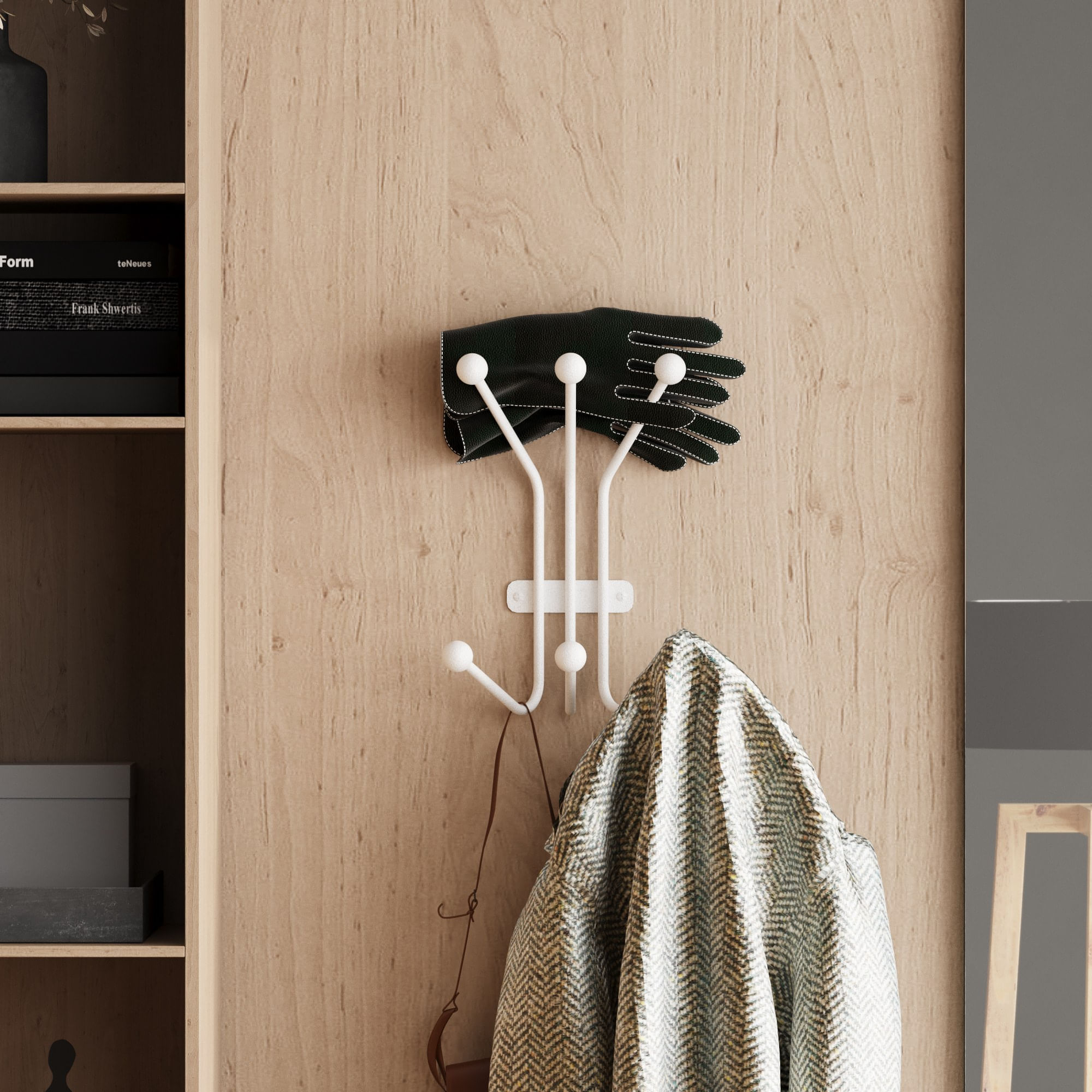 Cuiere de perete, Wallxpert, metal, alb, 23x13x30 cm — imaginea 3