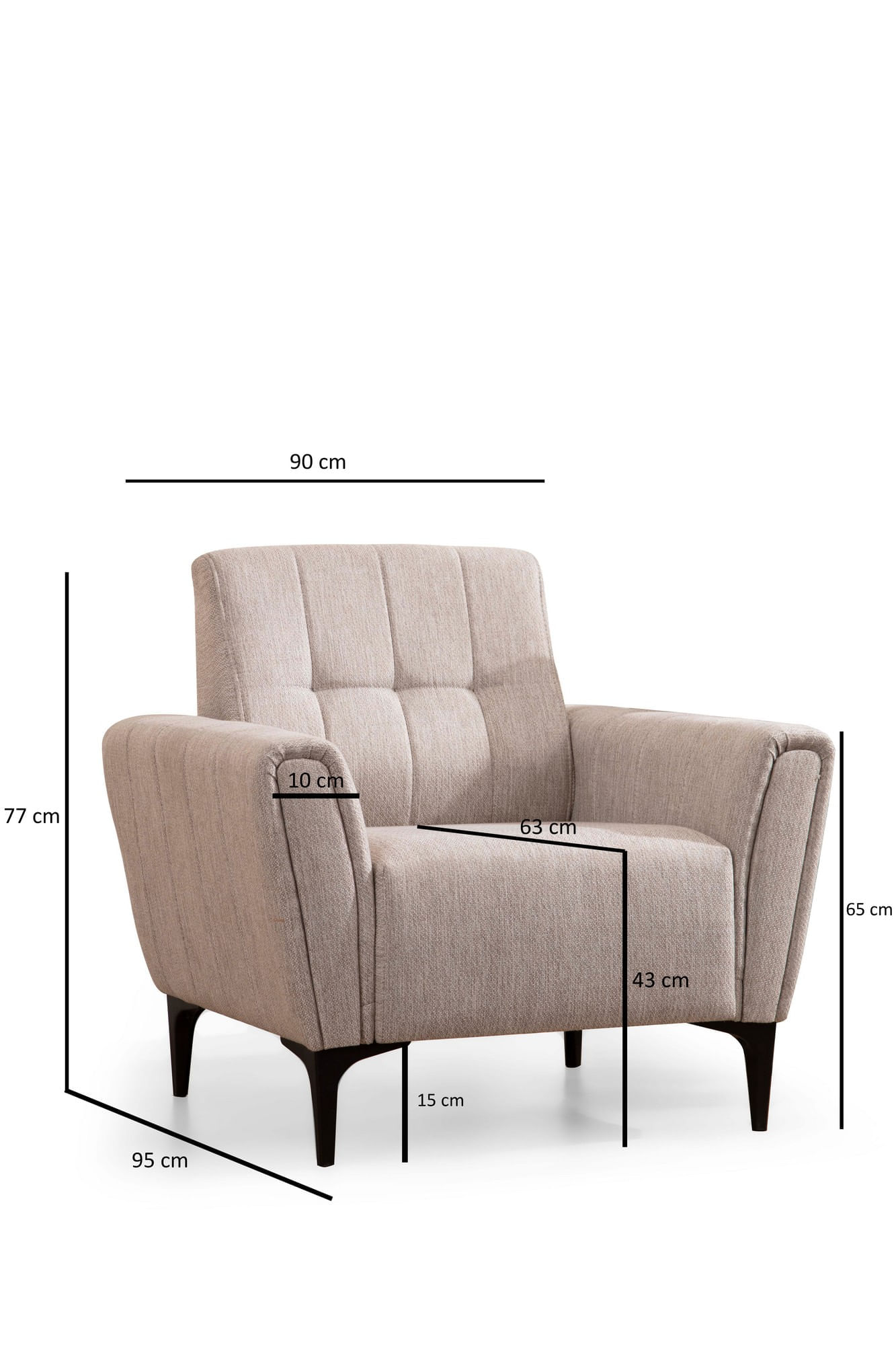 Fotoliu, Hanah Home, lemn fag si pal, bej, 90x95x77 cm — imaginea 6