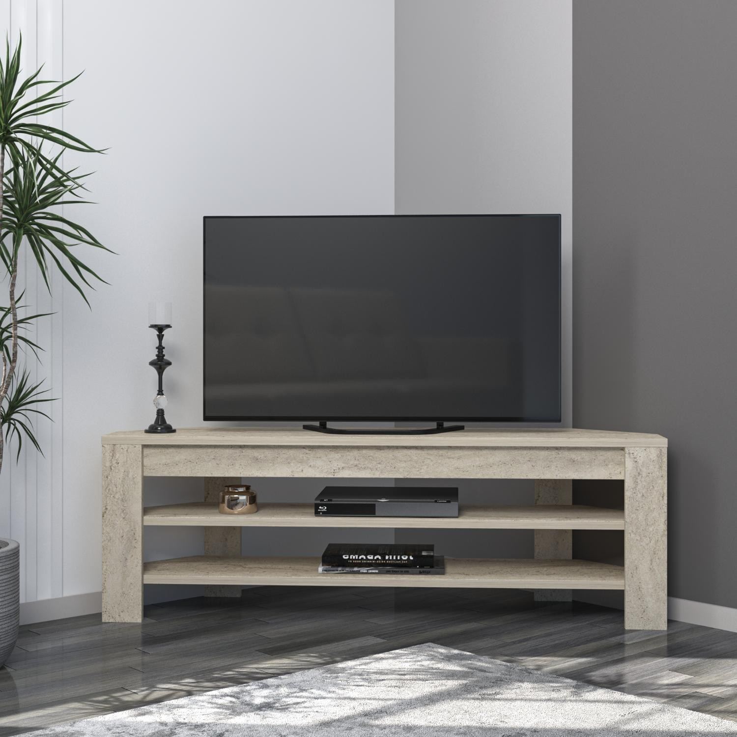 Comoda tv, Hanah Home, pal melaminat, travertin, 120x40x30 cm — imaginea 2