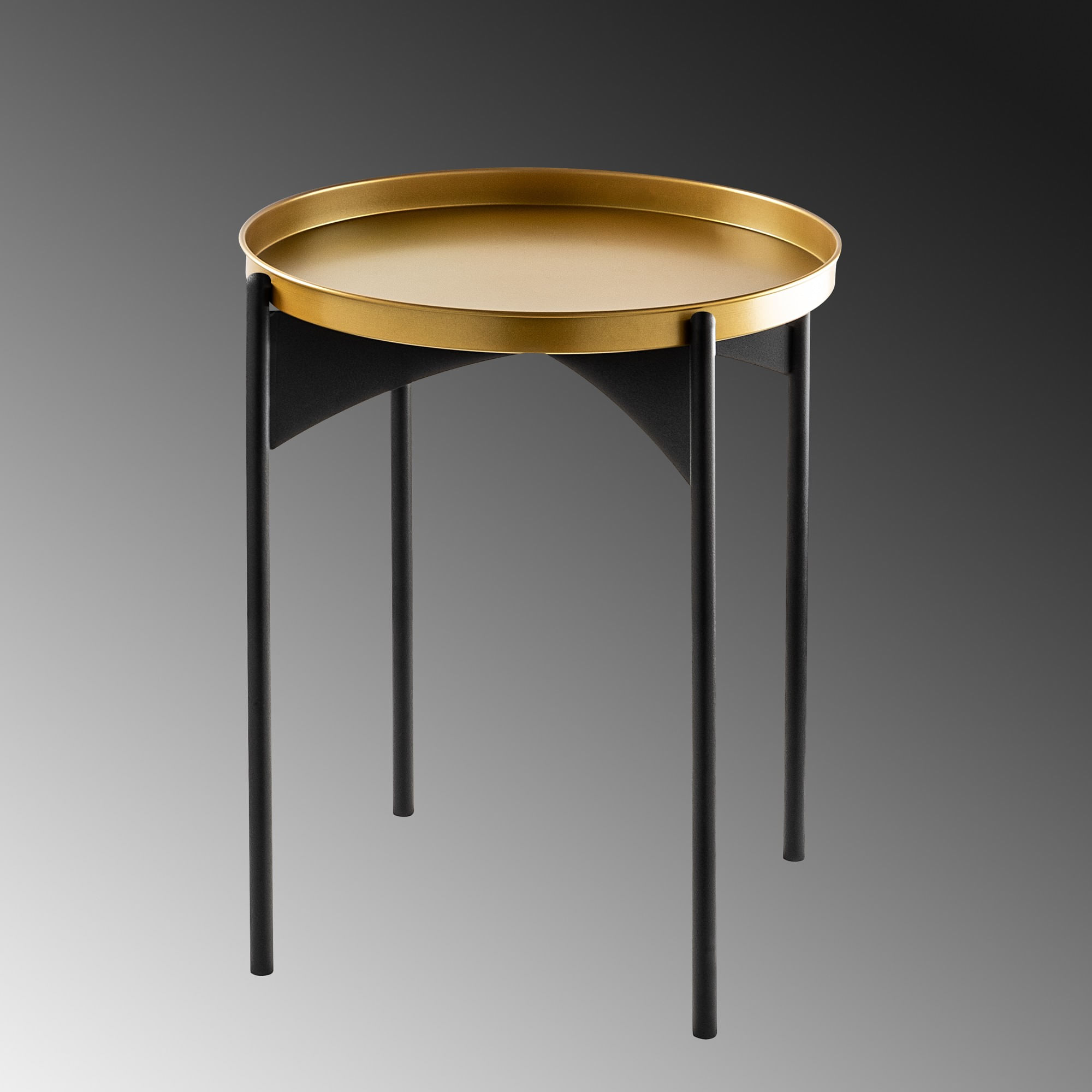 Masuta de cafea, Hanah Home, metal, negru auriu, 44x44x57 cm — imaginea 3