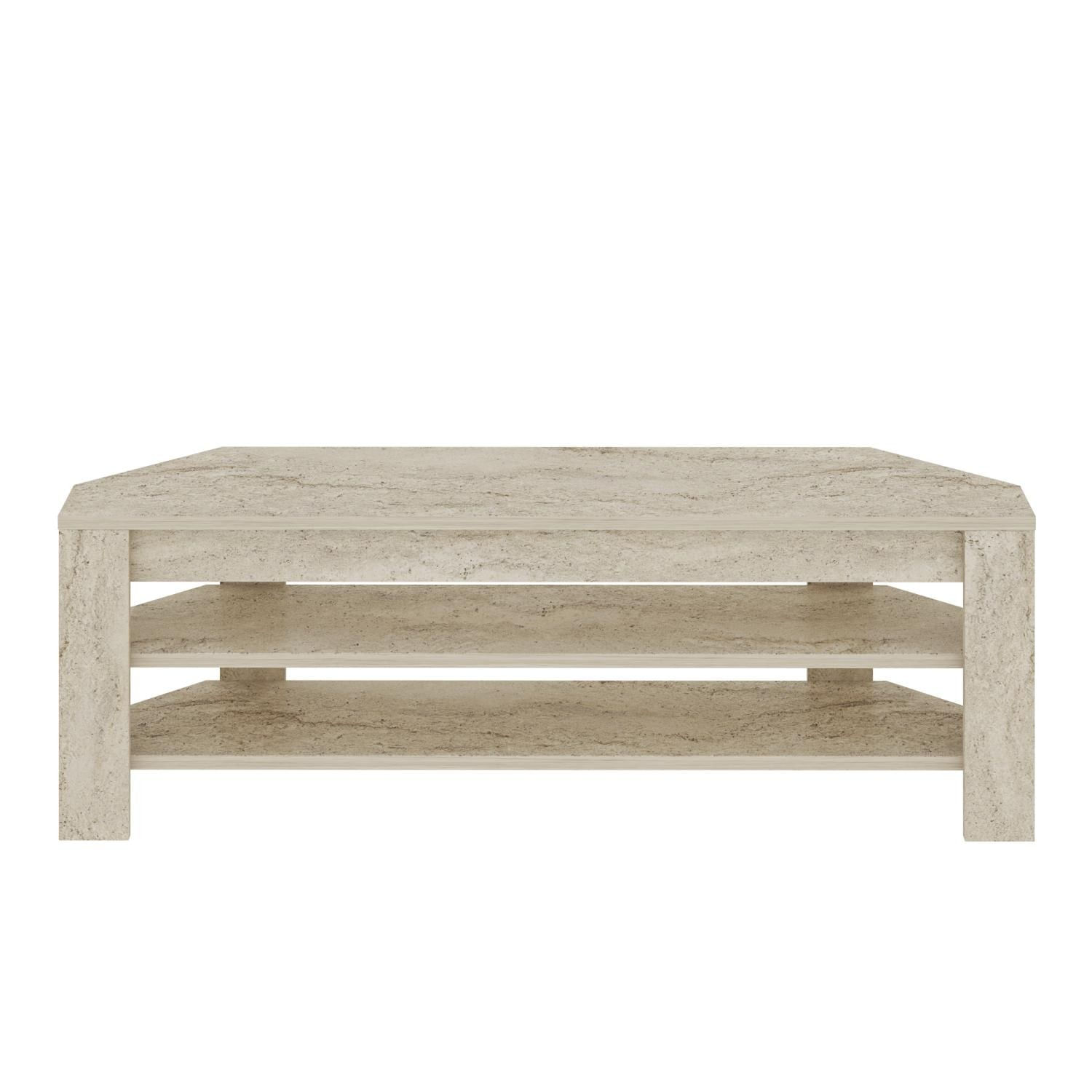 Comoda tv, Hanah Home, pal melaminat, travertin, 120x40x30 cm — imaginea 5