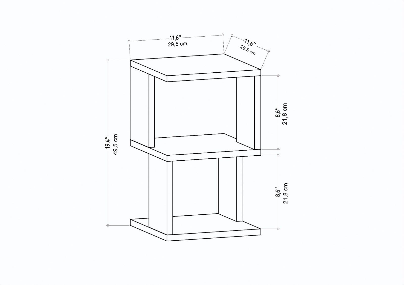 Noptiera, Hanah Home, pal melaminat, stejar, 29.6x29.6x49.4 cm — imaginea 6