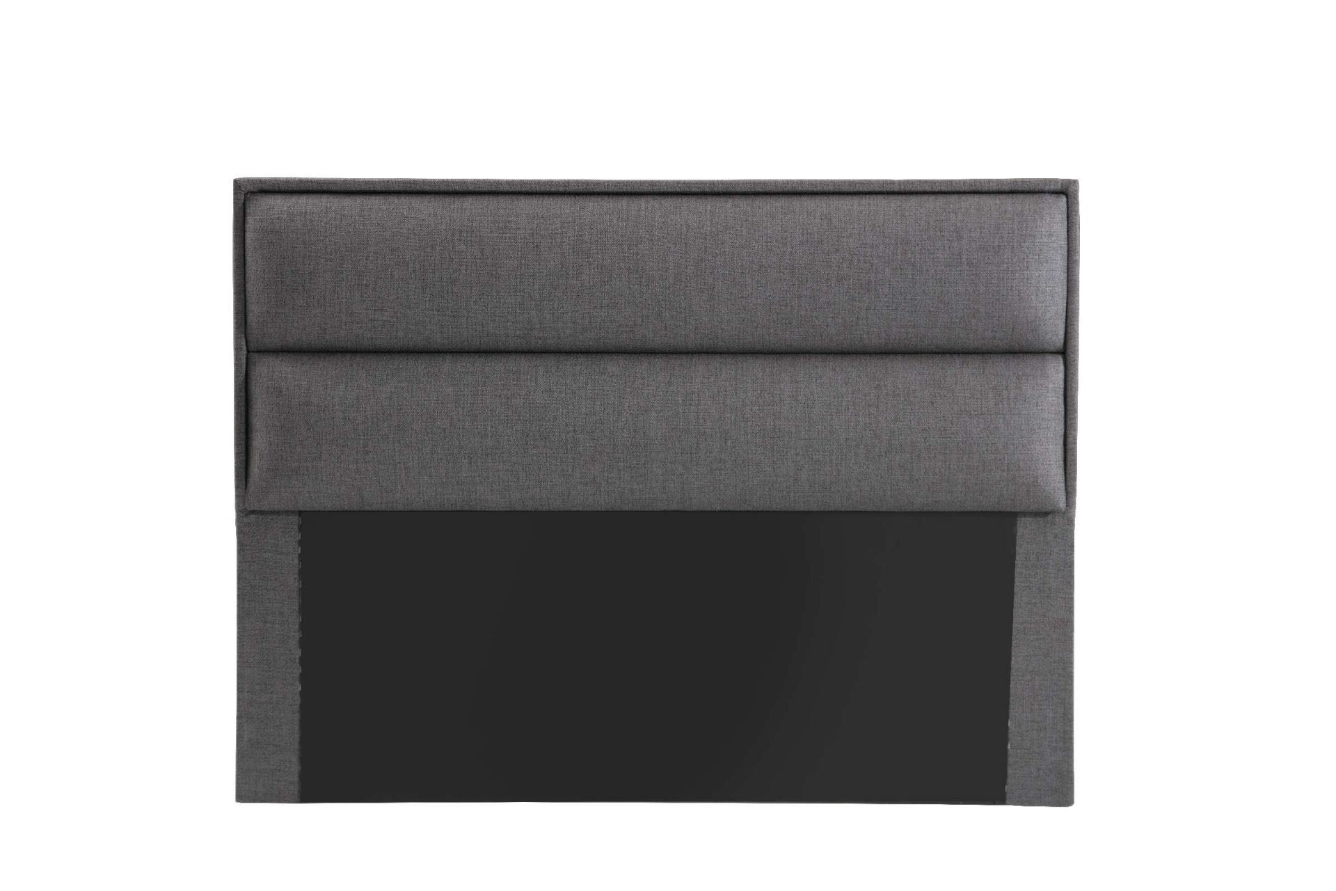 Somiera cu tablie, Hanah Home, melaminat, gri inchis, 90x190 cm — imaginea 3