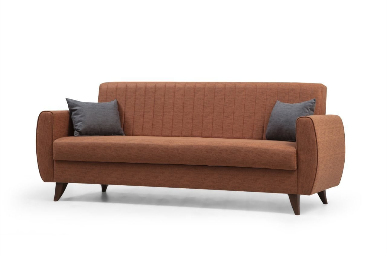 Canapea extensibila 3 locuri, Atelier Del Sofa, poliester texturat in, rosu tigla, 214x86x77 cm — imaginea 4