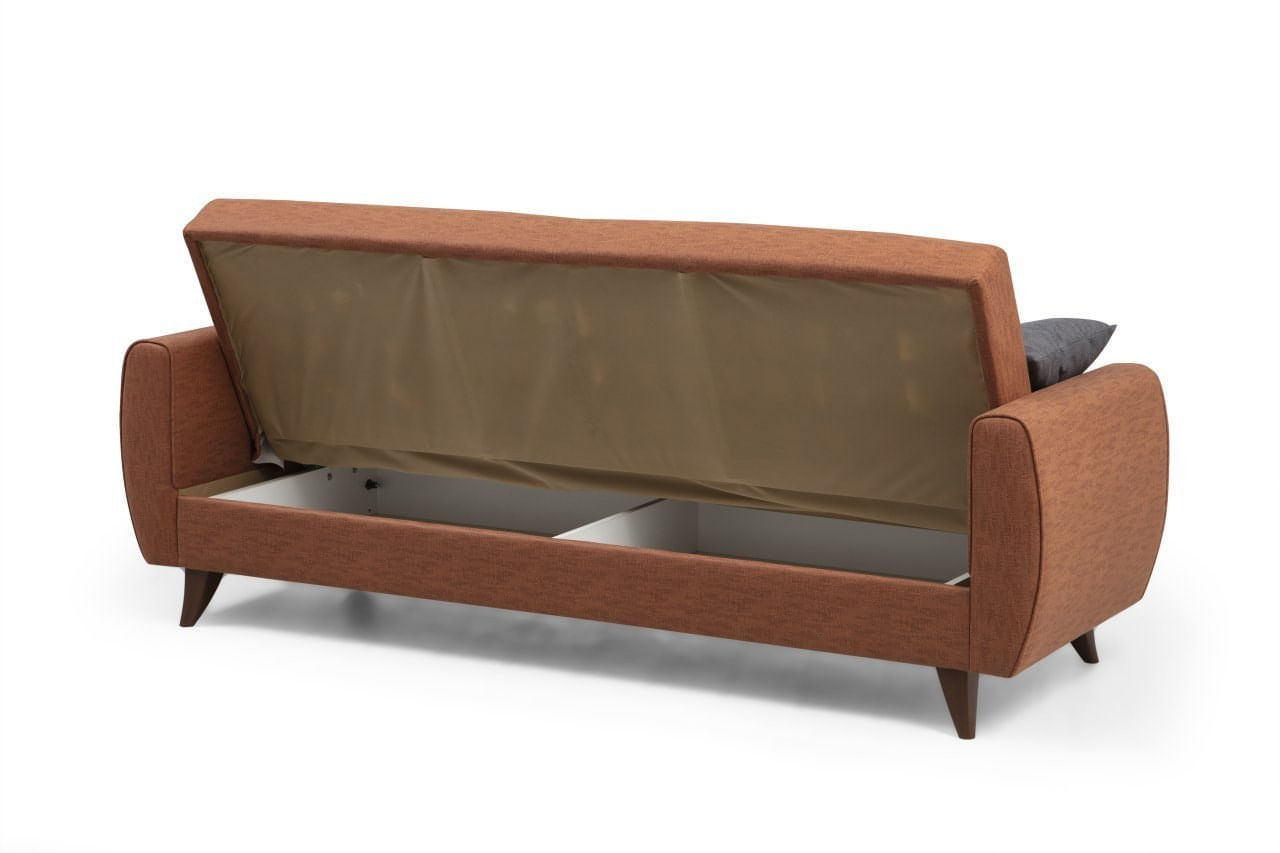 Canapea extensibila 3 locuri, Atelier Del Sofa, poliester texturat in, rosu tigla, 214x86x77 cm — imaginea 5