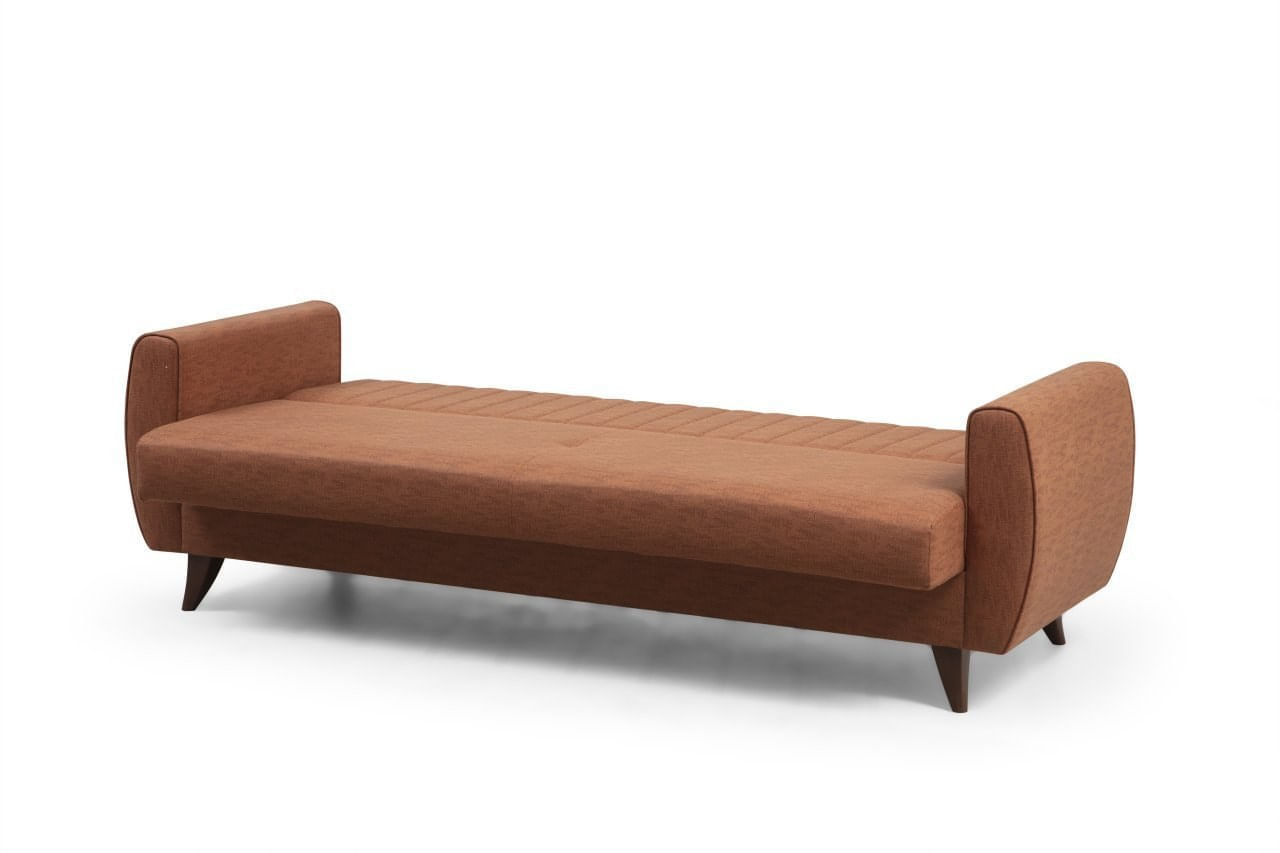 Canapea extensibila 3 locuri, Atelier Del Sofa, poliester texturat in, rosu tigla, 214x86x77 cm — imaginea 6