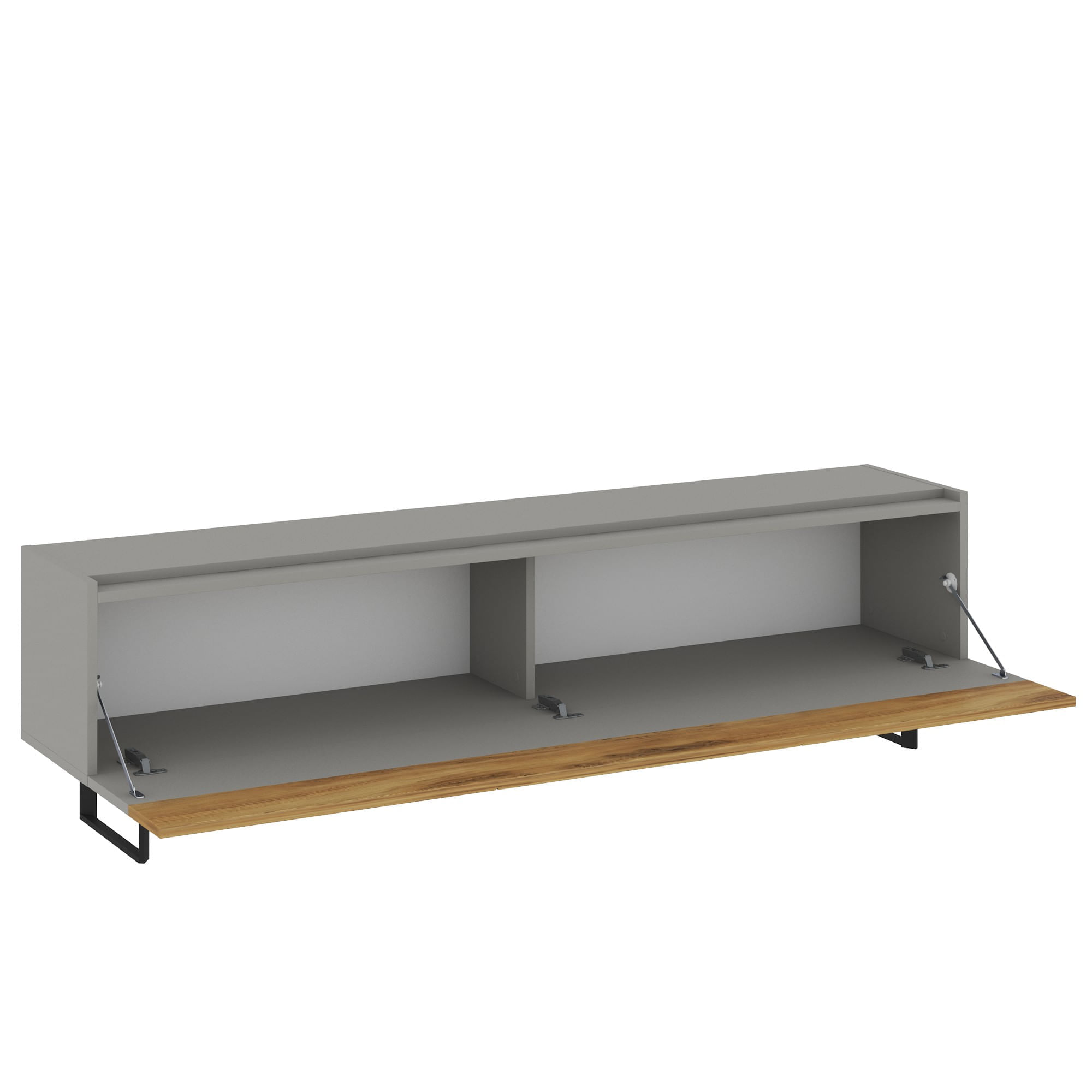 Comoda tv, Hanah Home, pal melaminat, gri si stejar, 180x49x37 cm — imaginea 3