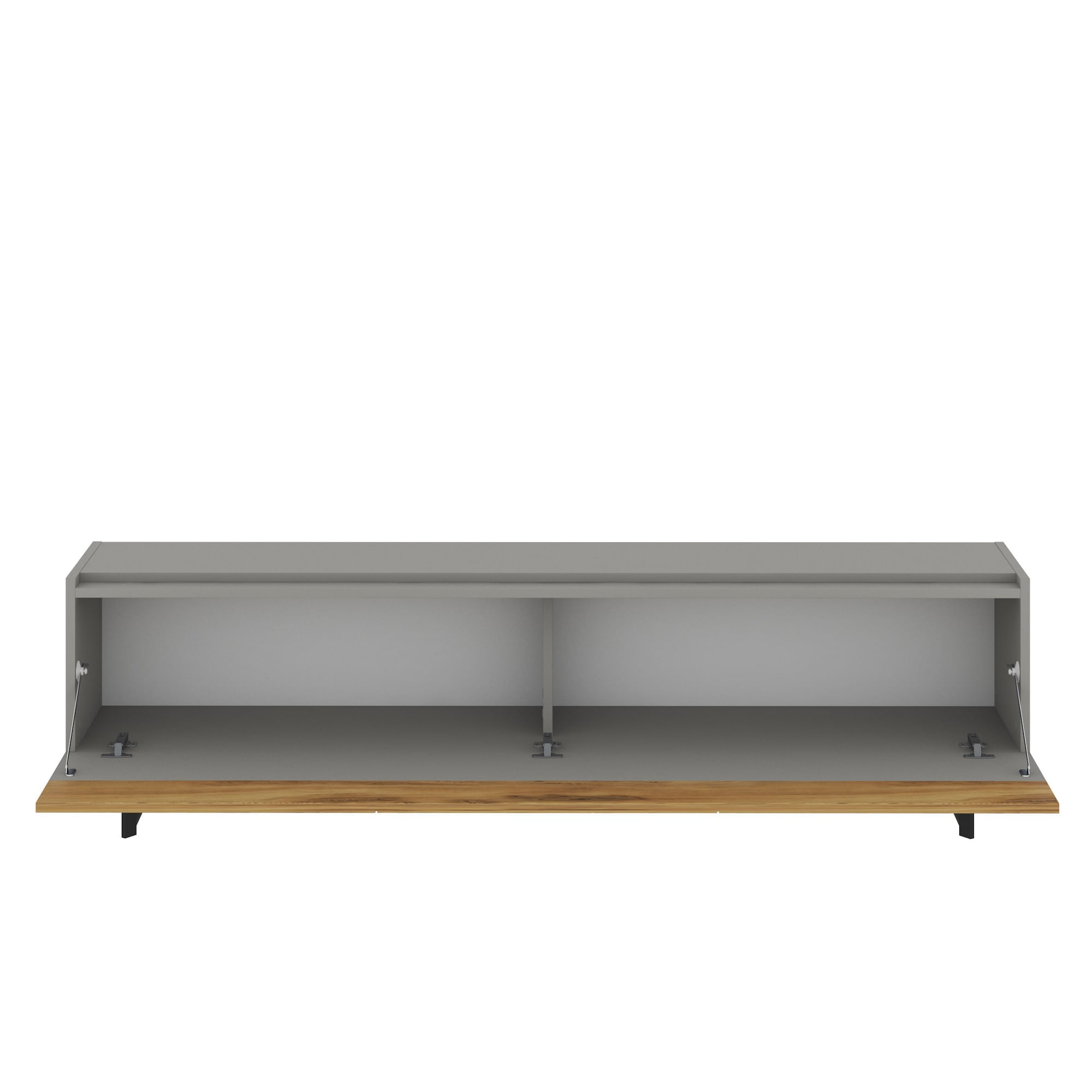 Comoda tv, Hanah Home, pal melaminat, gri si stejar, 180x49x37 cm — imaginea 7