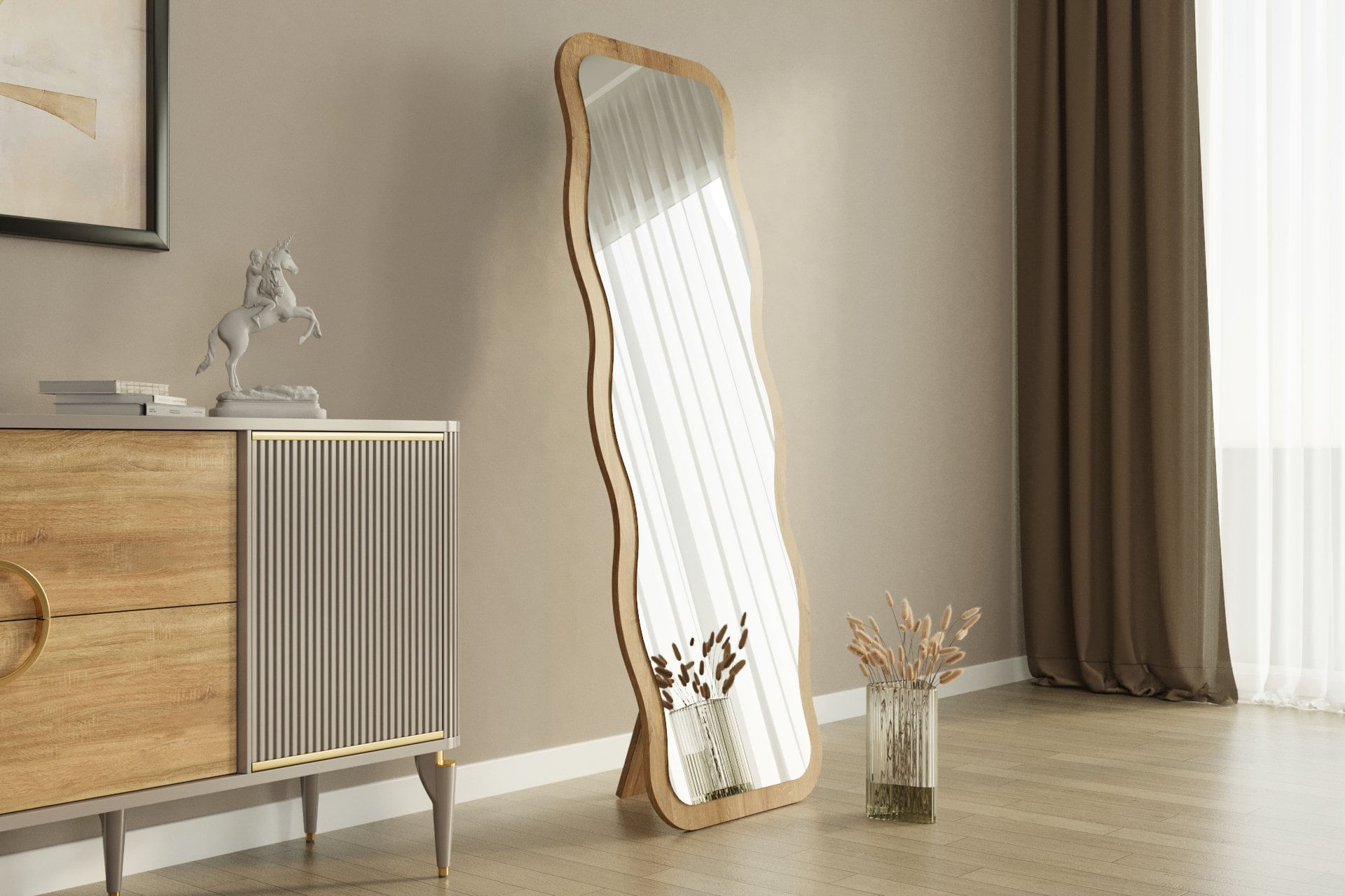 Oglinda, Hanah Home, mdf, natural, 50x160x2.2 cm, 116SAM1186