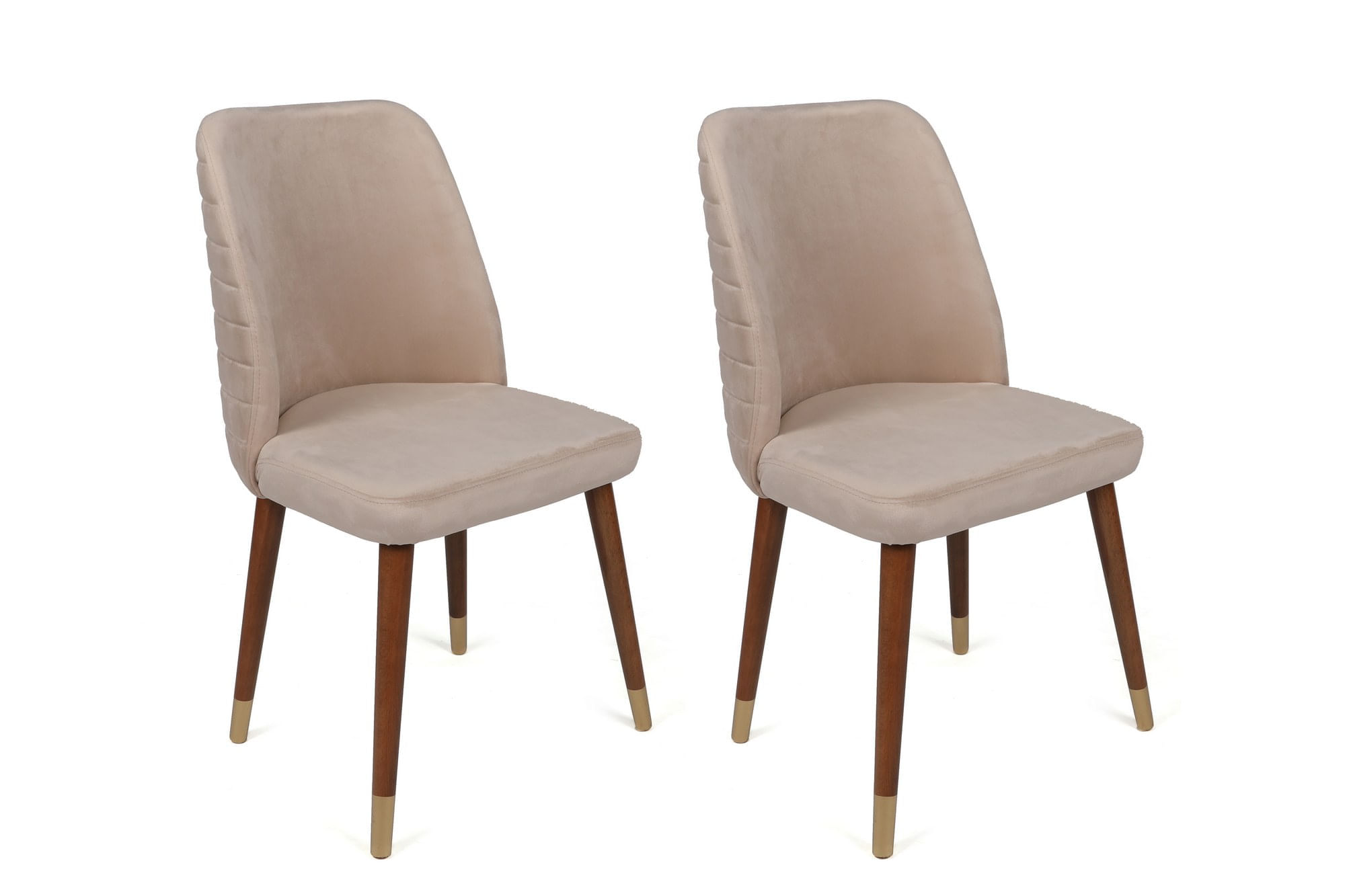 Set scaune, Hanah Home, catifea, crem auriu, 50x49x90 cm, 4 bucati — imaginea 3