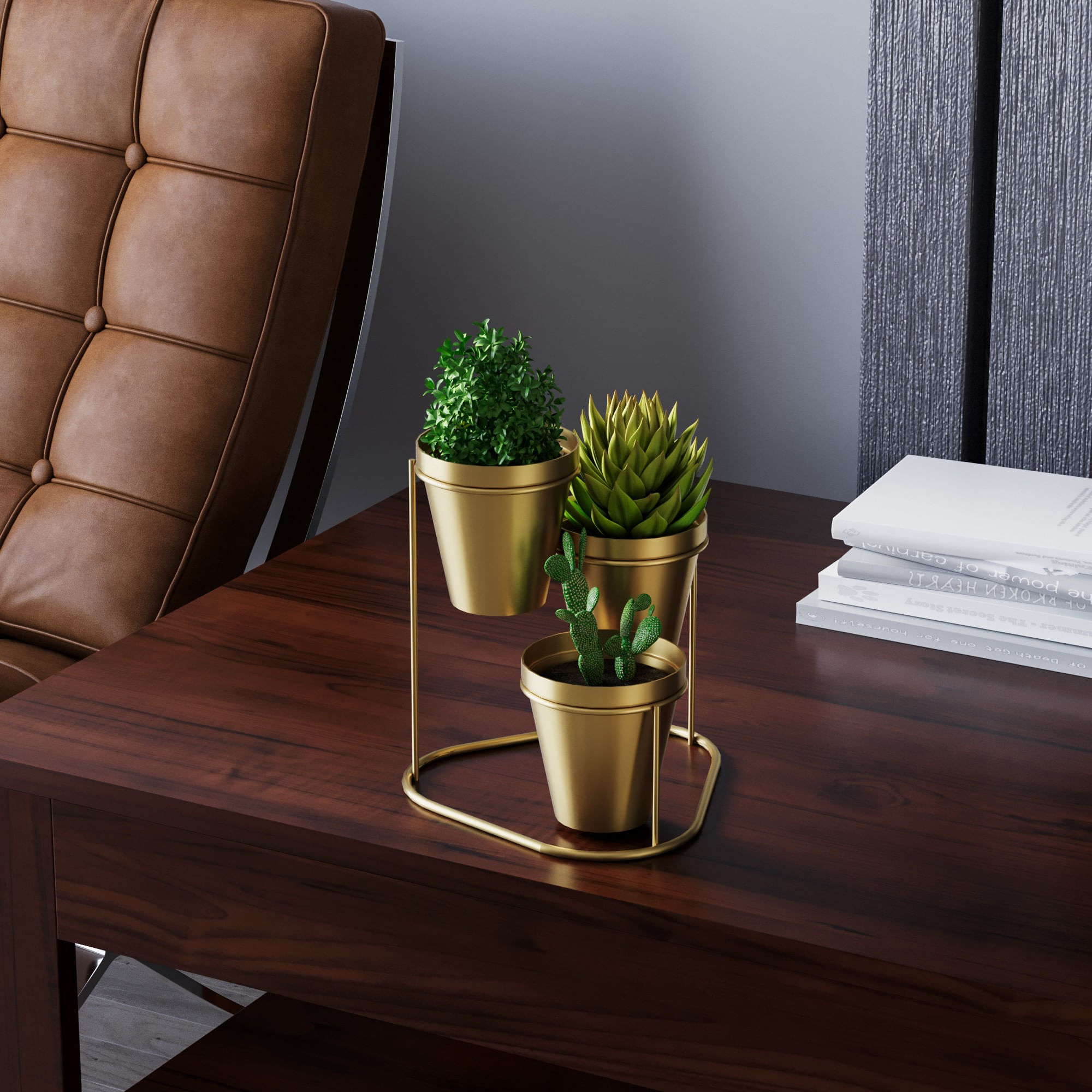 Accesoriu decorativ, Aberto Design, metal, auriu, 19x19x20 cm — imaginea 2