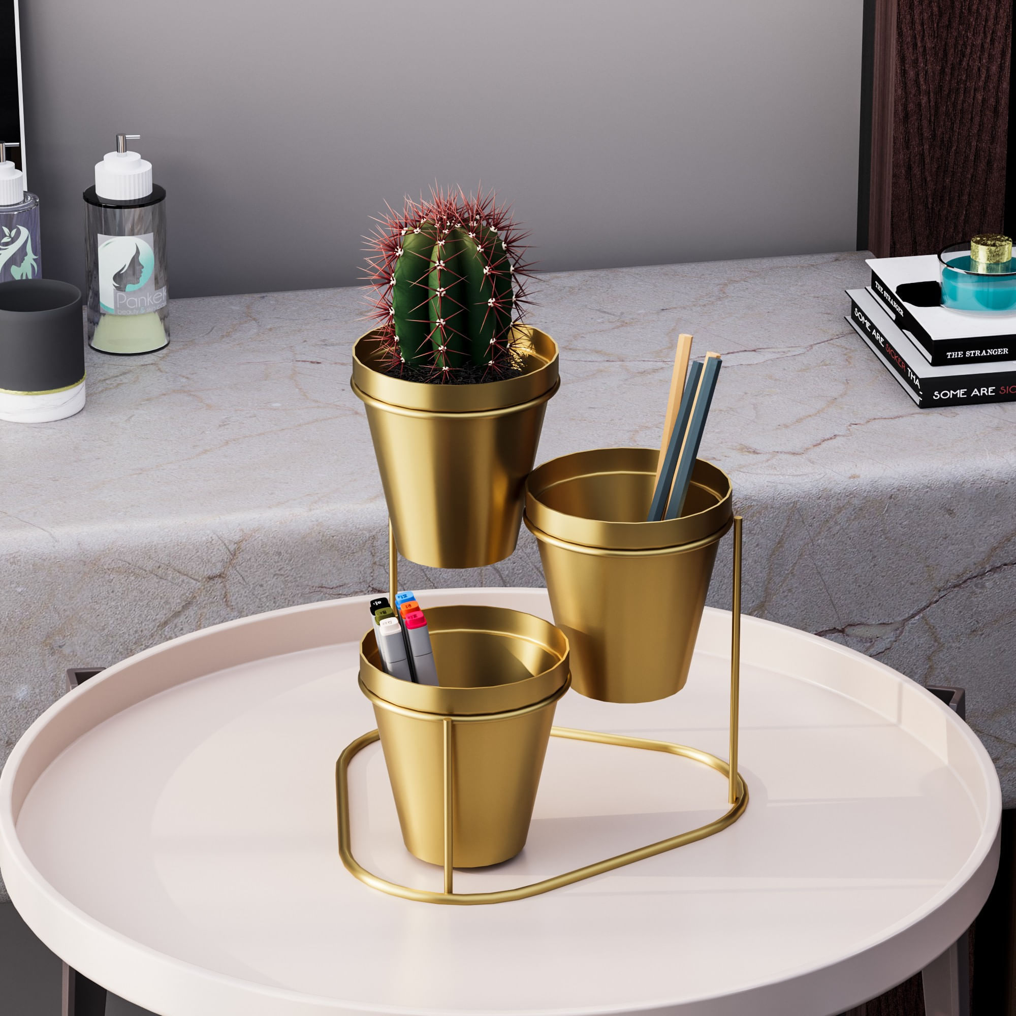 Accesoriu decorativ, Aberto Design, metal, auriu, 19x19x20 cm — imaginea 3