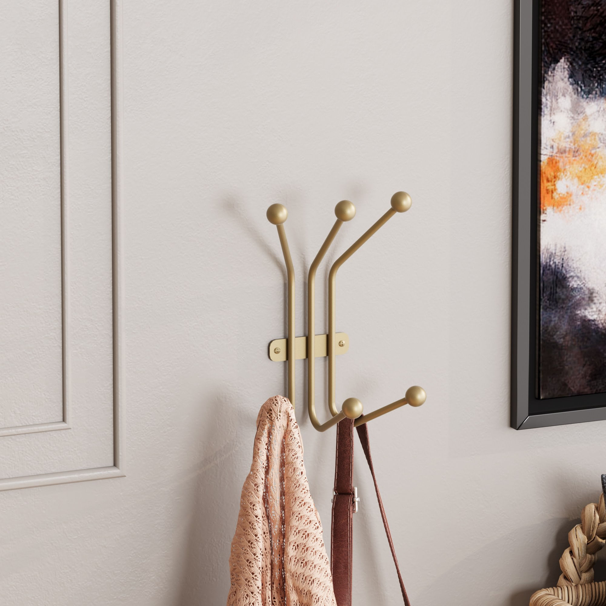 Carlig de perete, Wallxpert, metal, auriu, 23x13x30 cm — imaginea 2