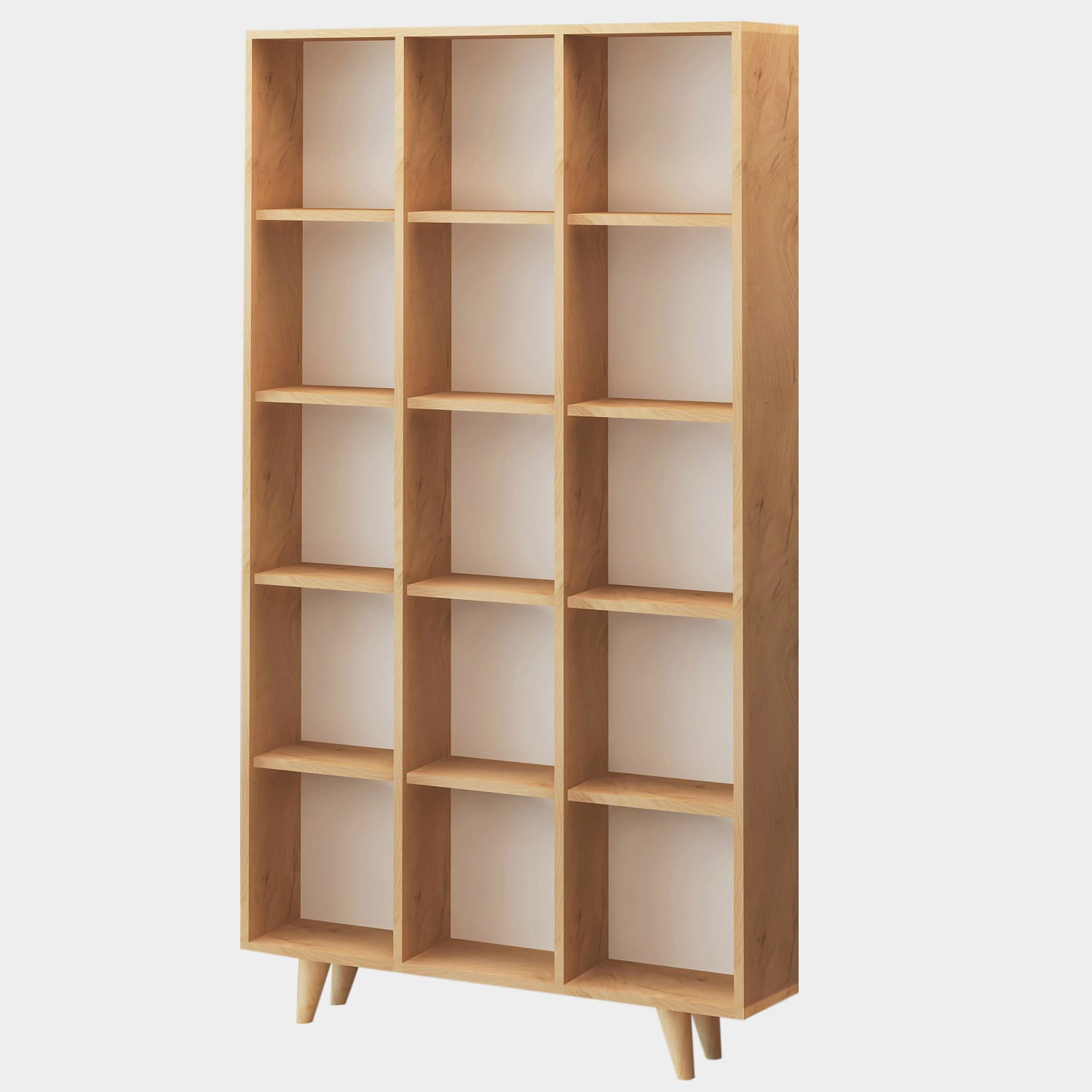 Biblioteca, Hanah Home, pal melaminat, stejar, 100x25x184 cm