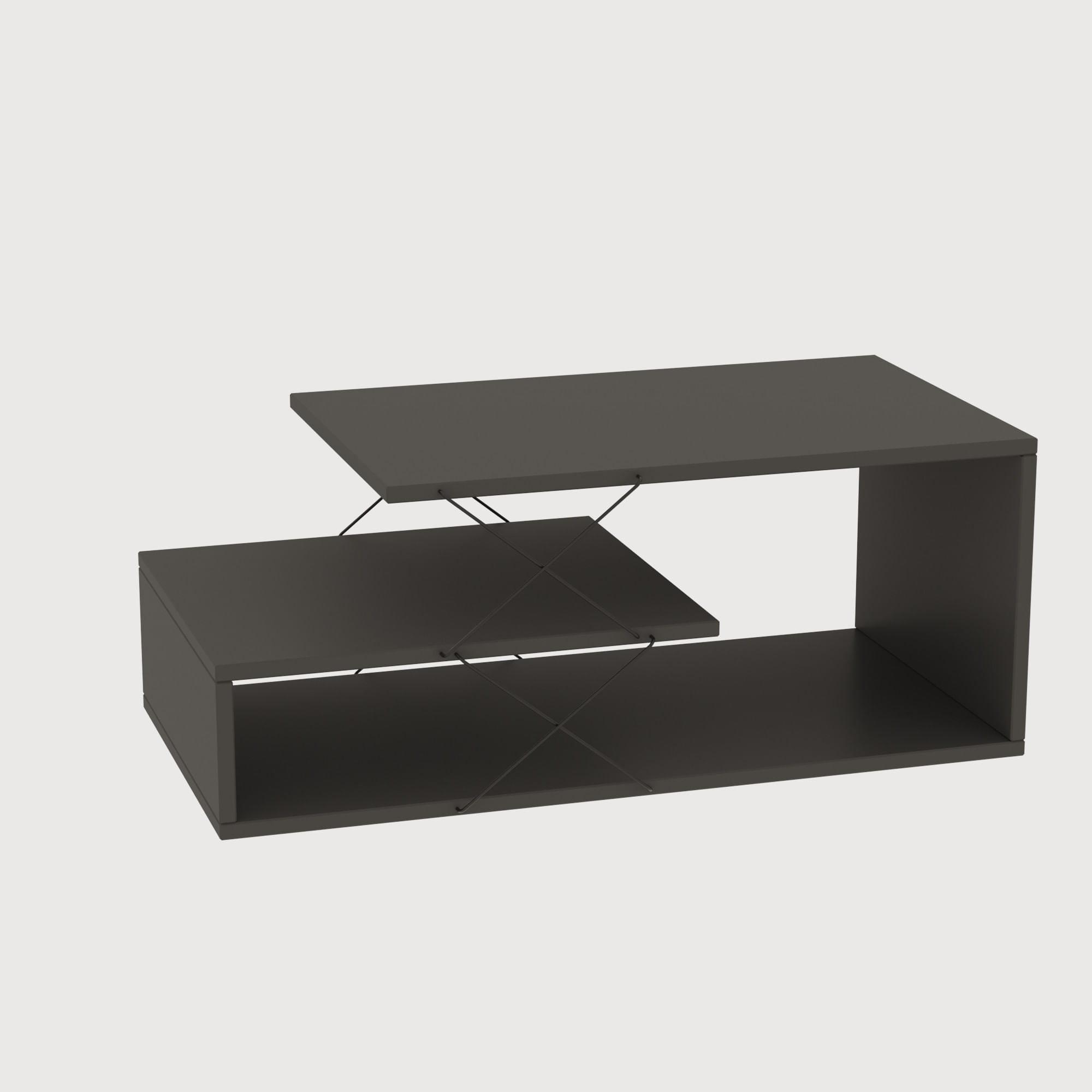 Masuta de cafea, Hanah Home, panou de particule cu melamina, antracit, 100x50x40 cm