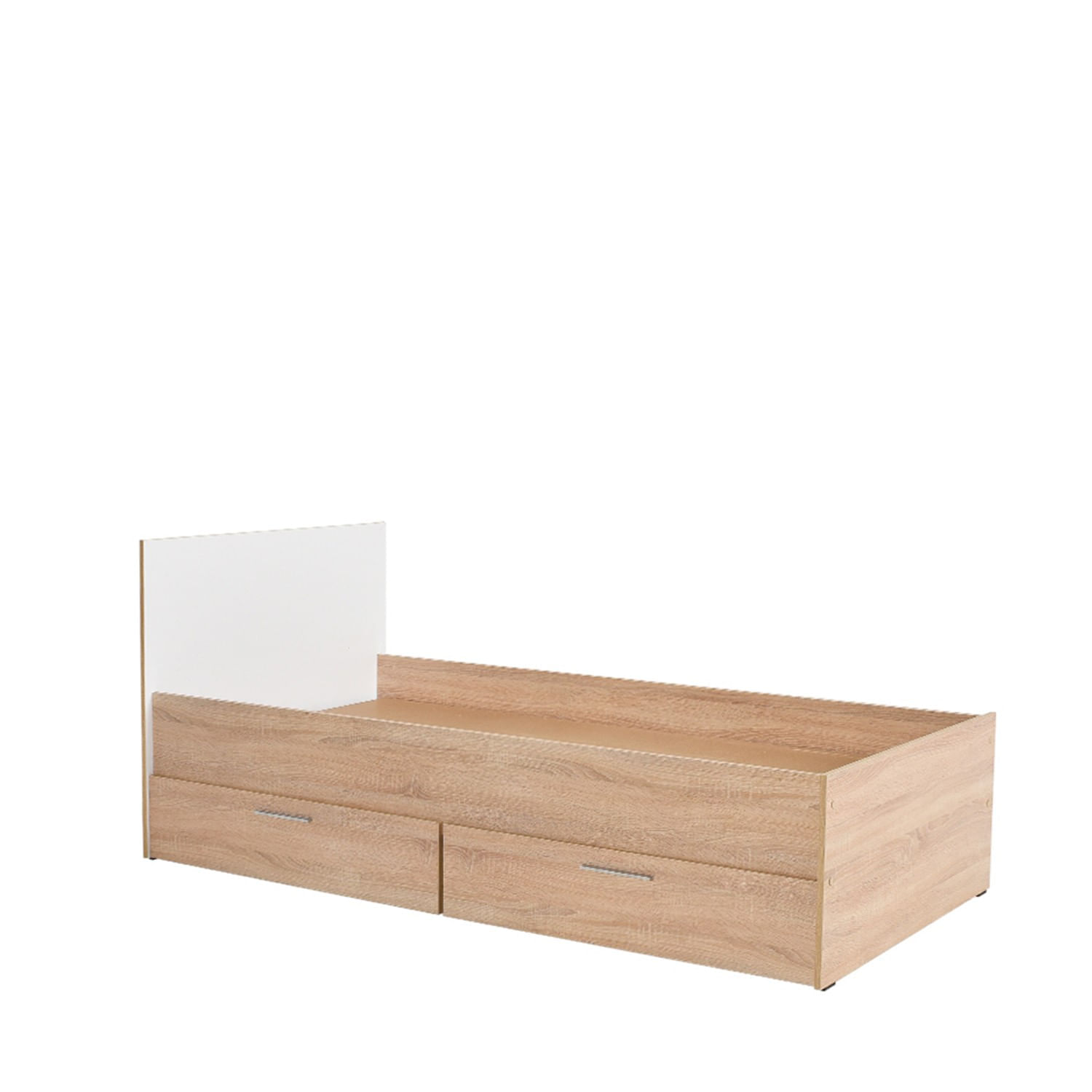 Somiera de o persoana, Hanah Home, pal melaminat, sonoma alb, 100x195x85 cm — imaginea 4