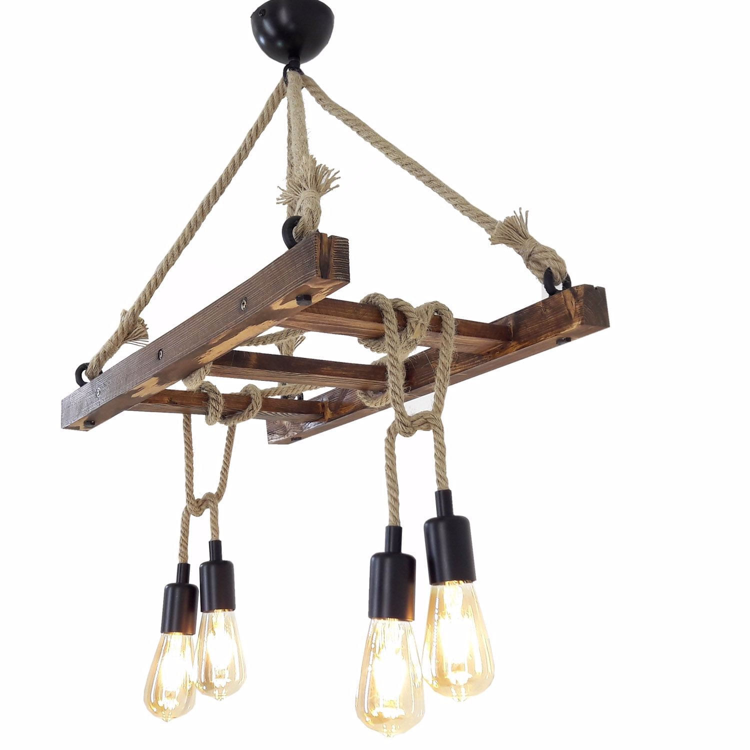 Candelabru, Opviq, lemn masiv de pin, nuc, 80x34x60 cm