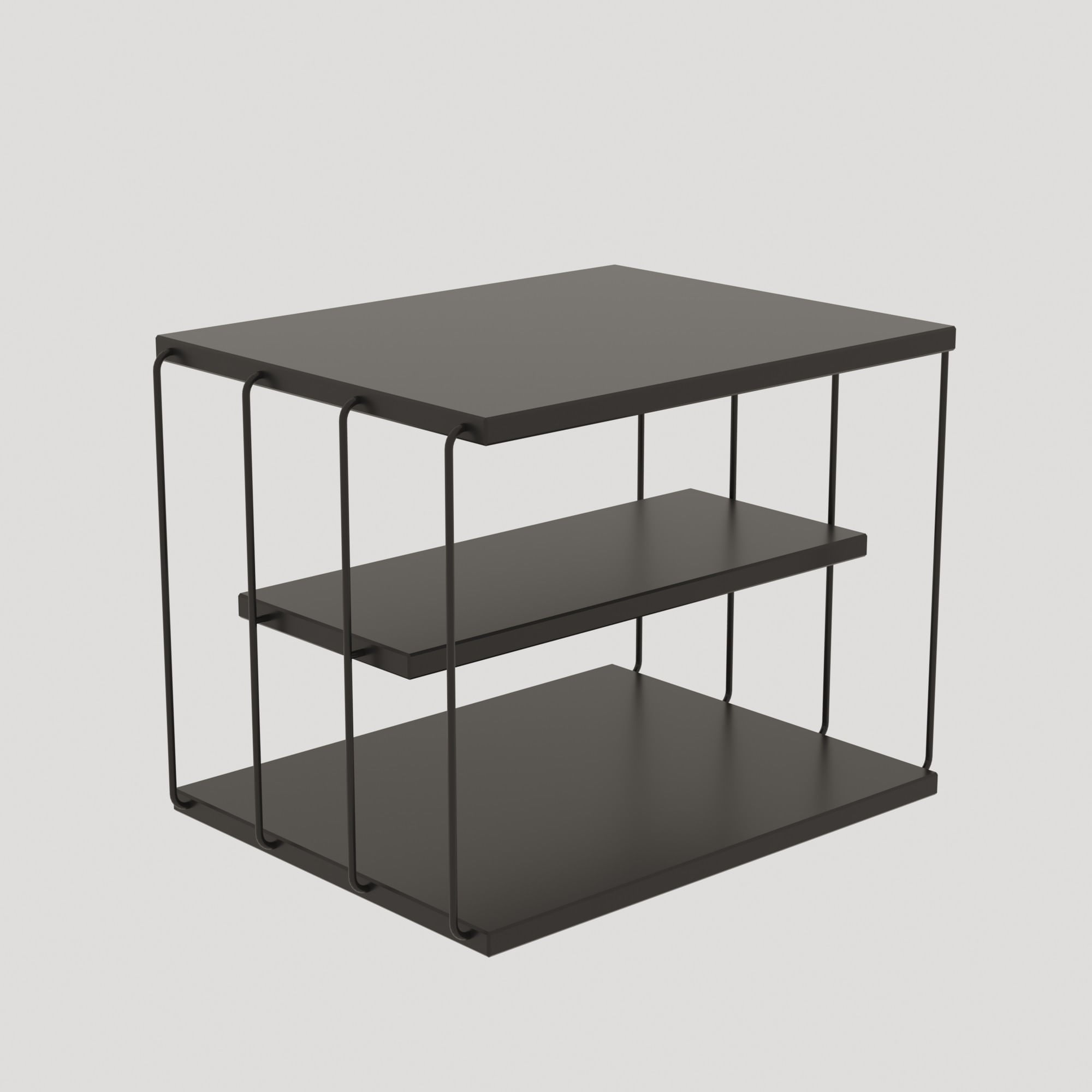 Noptiera, Hanah Home, panou de particule melaminat, antracit si negru, 50x34x40 cm — imaginea 3