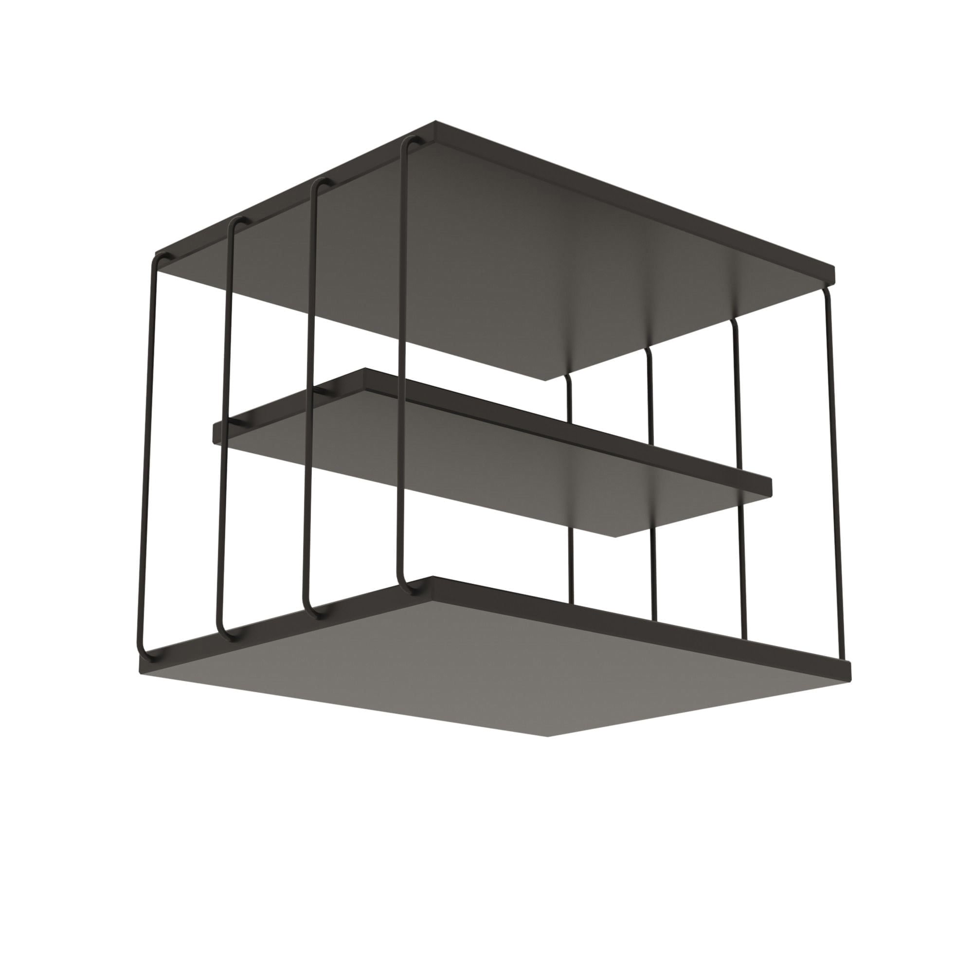 Noptiera, Hanah Home, panou de particule melaminat, antracit si negru, 50x34x40 cm — imaginea 5