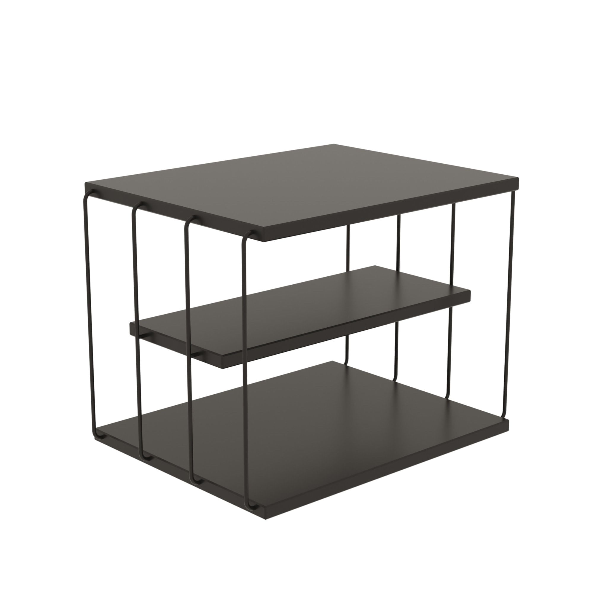 Noptiera, Hanah Home, panou de particule melaminat, antracit si negru, 50x34x40 cm — imaginea 6