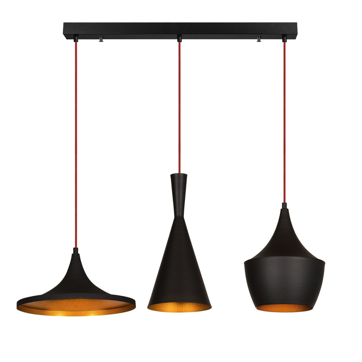 Lustra, Opviq, metal, negru auriu, diametru 80 cm, inaltime reglabila