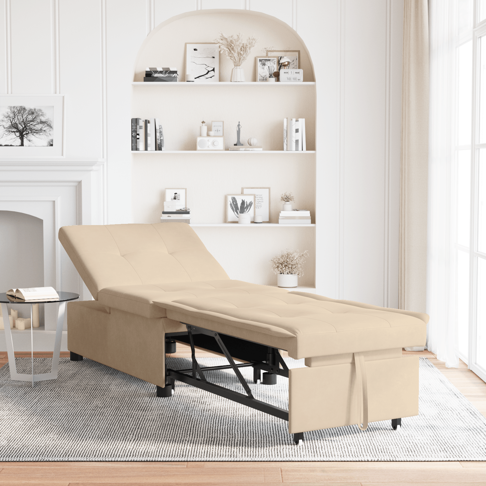 Canapea Extensibila 3 in 1 din Material Crem de la