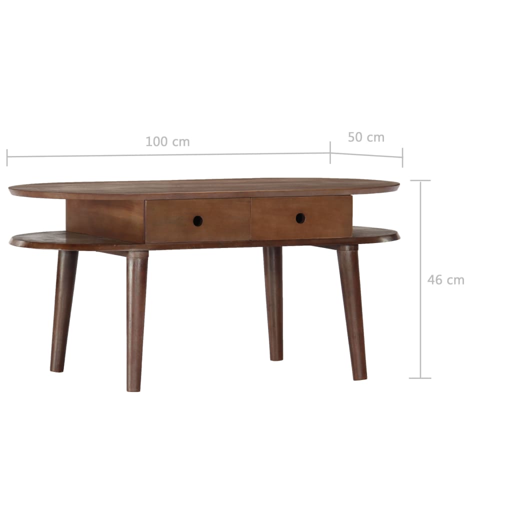 Masuta de cafea, 100x50x46 cm, lemn masiv de acacia — imaginea 8