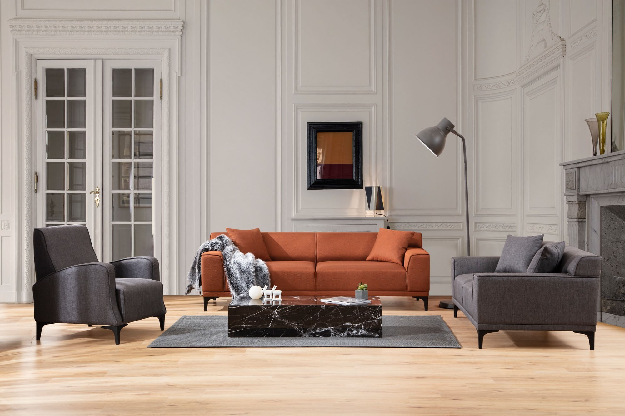 Fotoliu, Hanah Home, poliester, antracit, 78x87x78 cm — imaginea 2