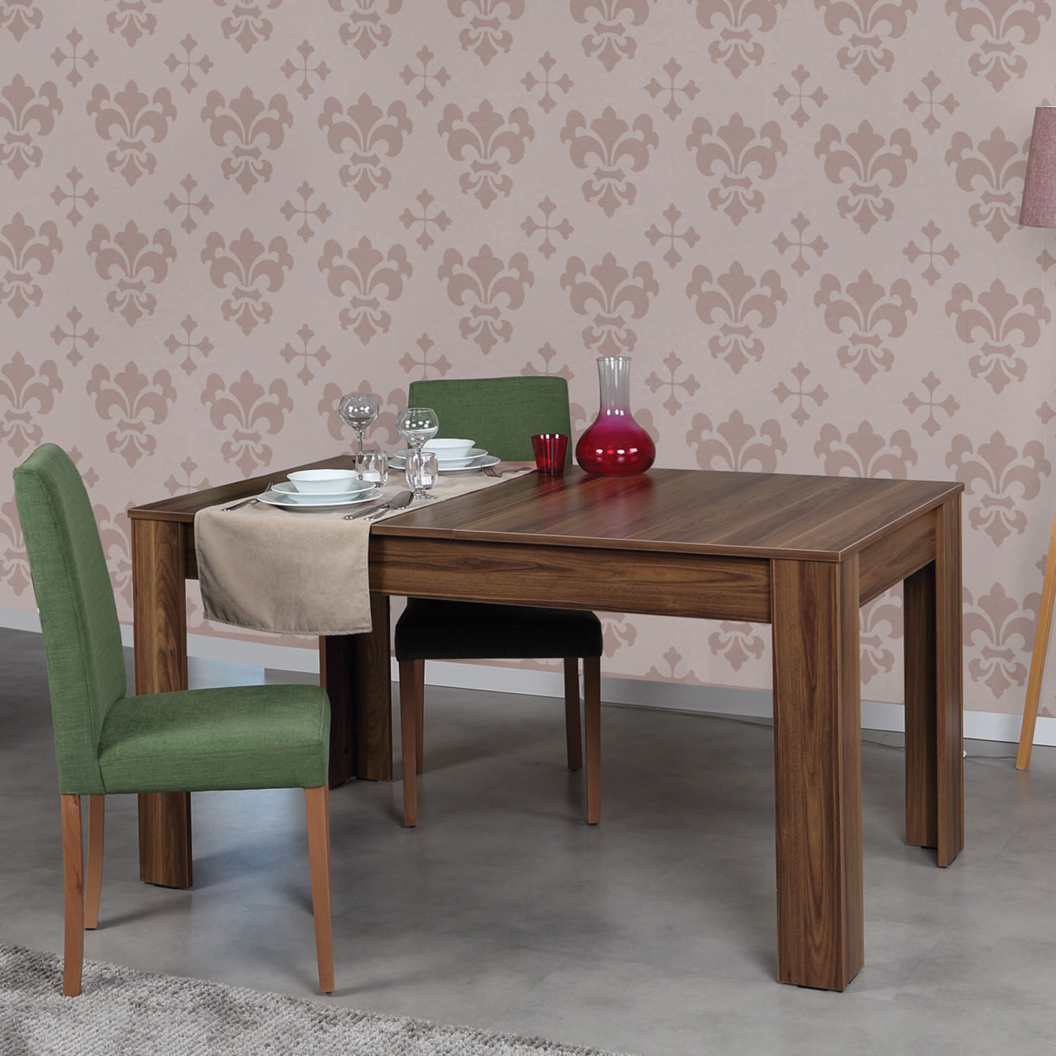 Masa extensibila, Hanah Home, pal melaminat, nuc, 130x80x78 cm — imaginea 2