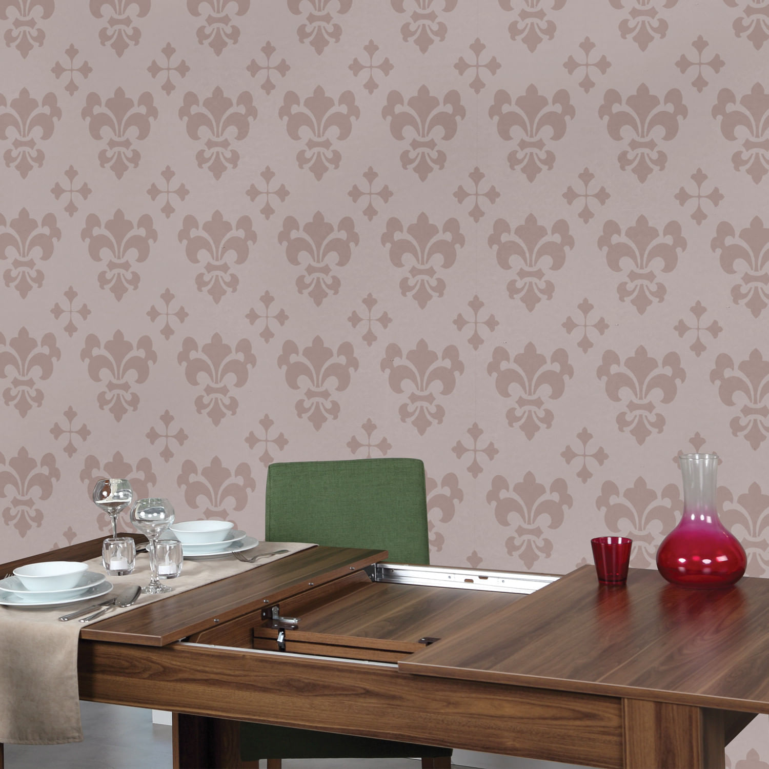 Masa extensibila, Hanah Home, pal melaminat, nuc, 130x80x78 cm — imaginea 3
