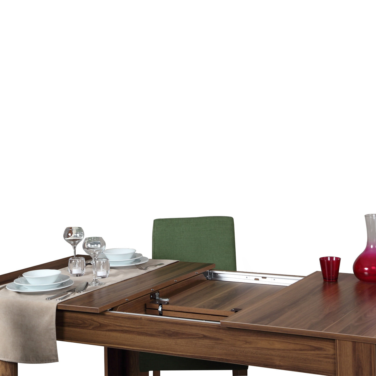 Masa extensibila, Hanah Home, pal melaminat, nuc, 130x80x78 cm — imaginea 4