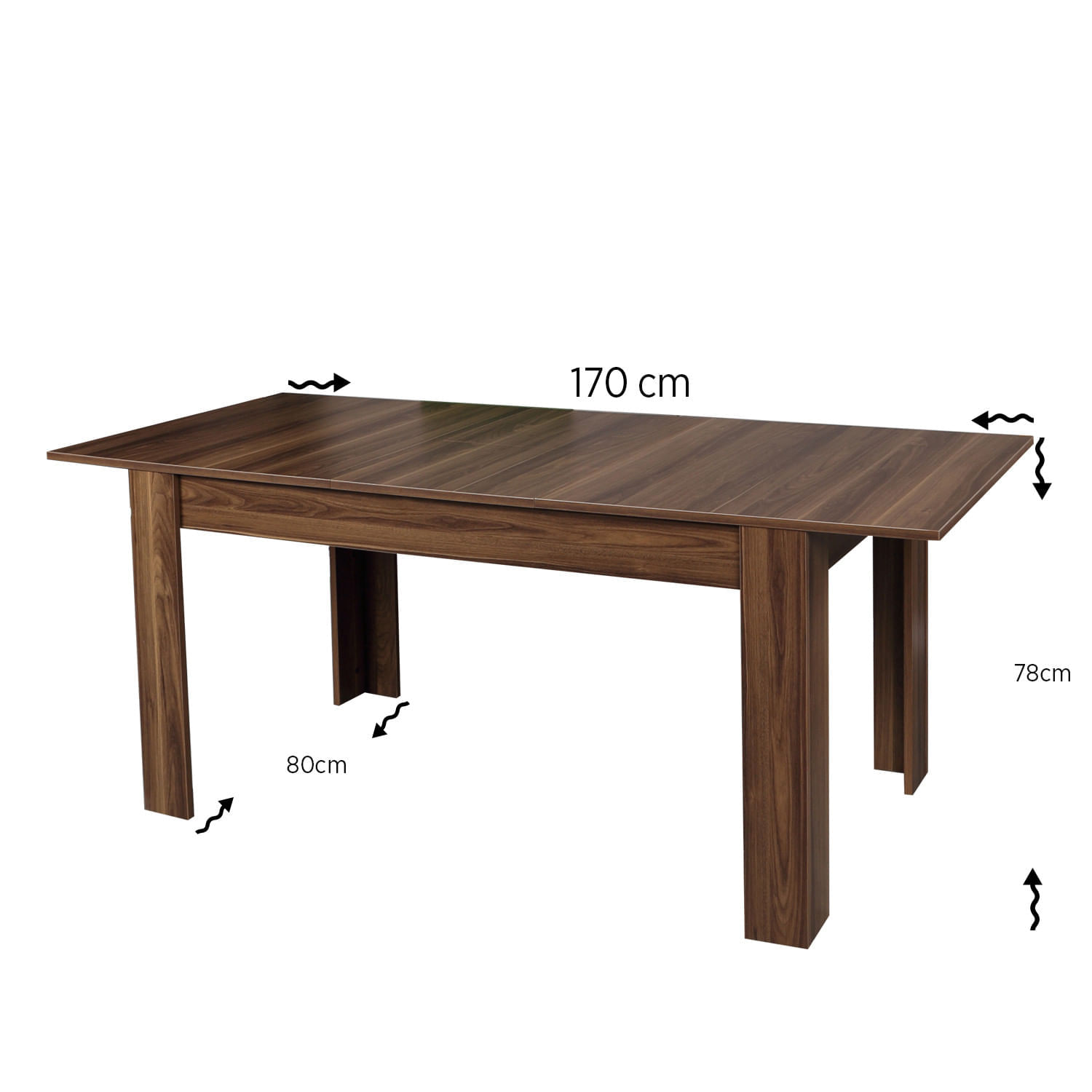 Masa extensibila, Hanah Home, pal melaminat, nuc, 130x80x78 cm — imaginea 5
