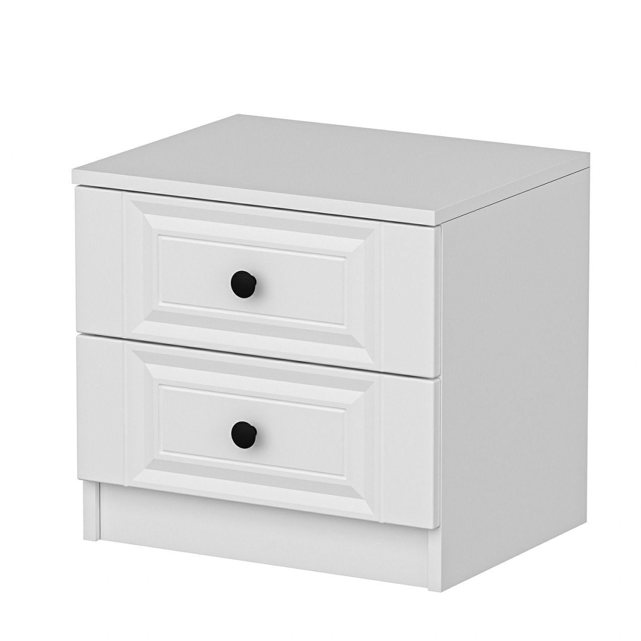 Noptiera, Hanah Home, panou de particule acoperit cu melamina, alb, 54x47x40 cm — imaginea 5