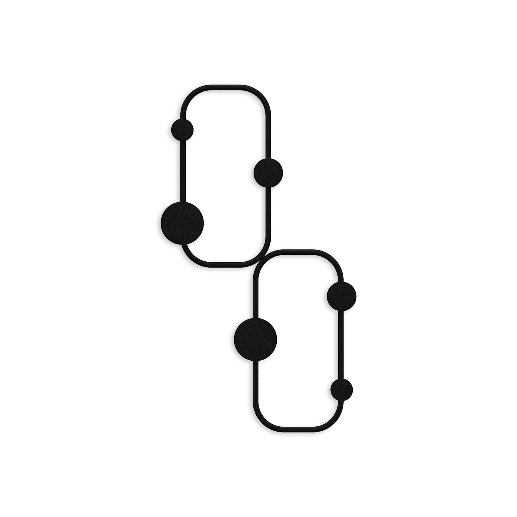 Cuiere de perete, Wallxpert, metal, negru, 26x5x48 cm
