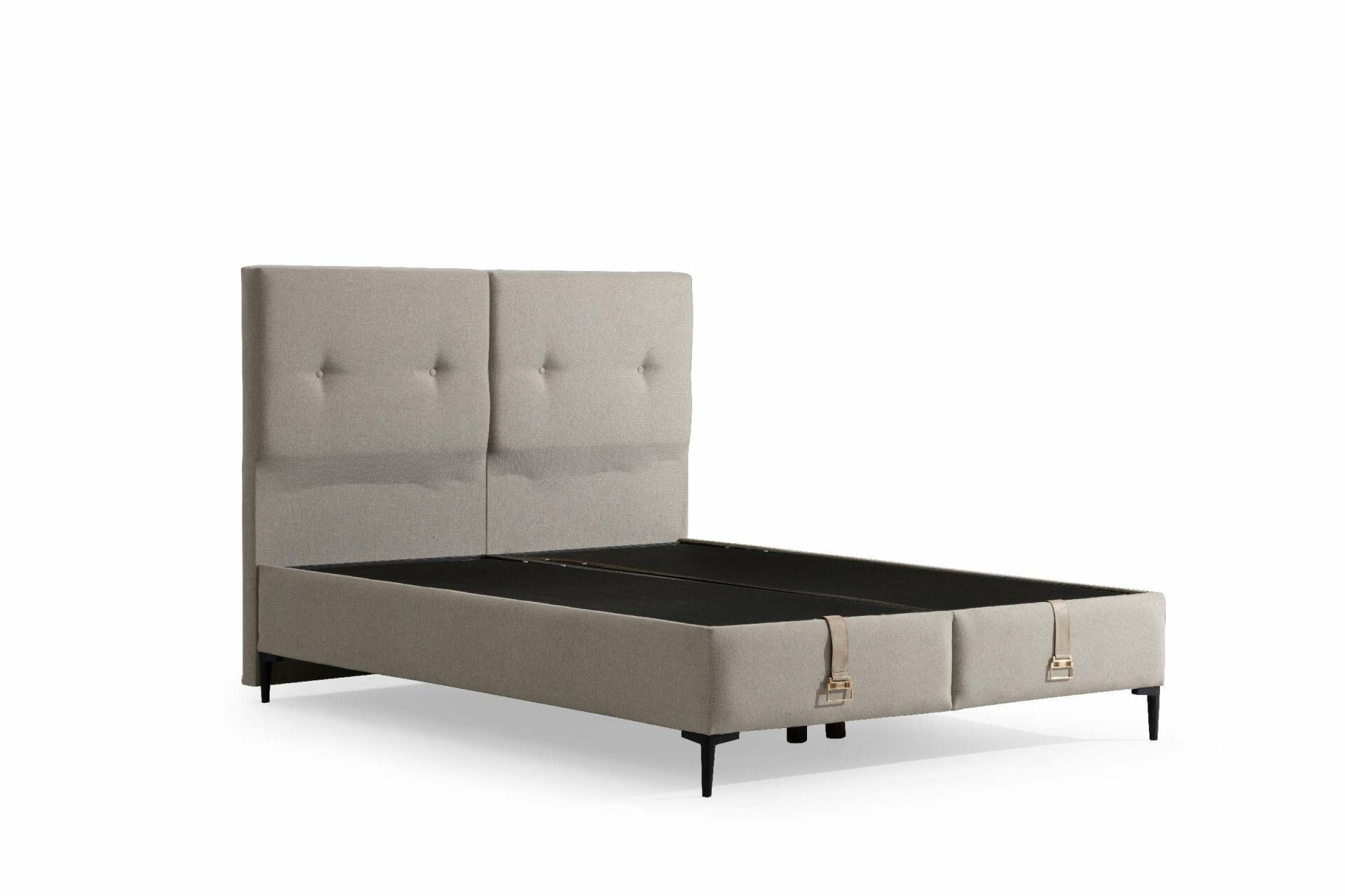 Somiera dubla cu tablie, Hanah Home, melamina, bej, 150x200 cm