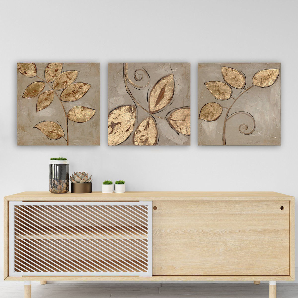 Tablou decorativ, Wallxpert, panza, multicolor, 3 piese, 30x30 cm, 564RMY1110