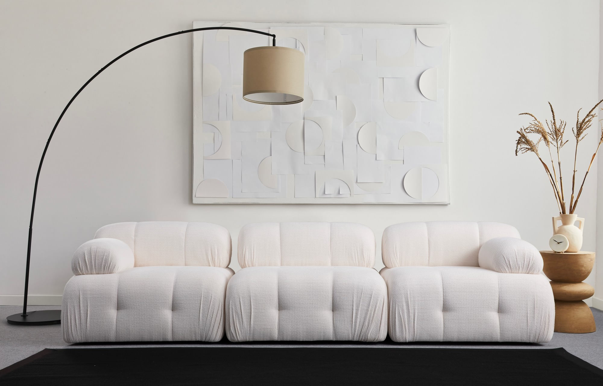 Canapea 3 locuri, Atelier Del Sofa, lemn fag si pal, alb, 290x95x75 cm — imaginea 2
