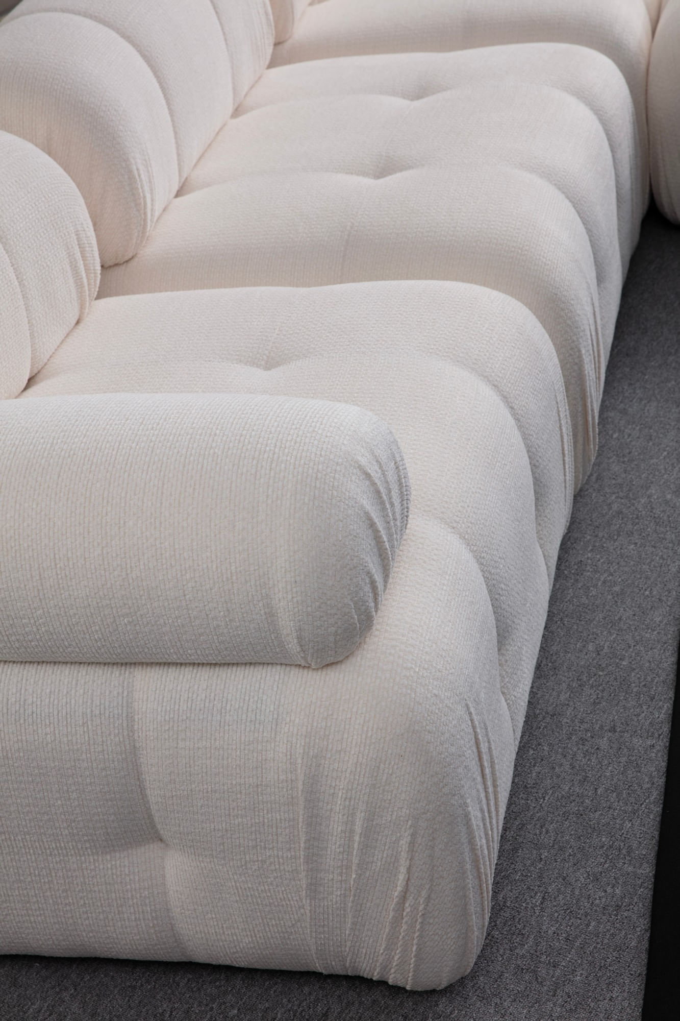Canapea 3 locuri, Atelier Del Sofa, lemn fag si pal, alb, 290x95x75 cm — imaginea 3