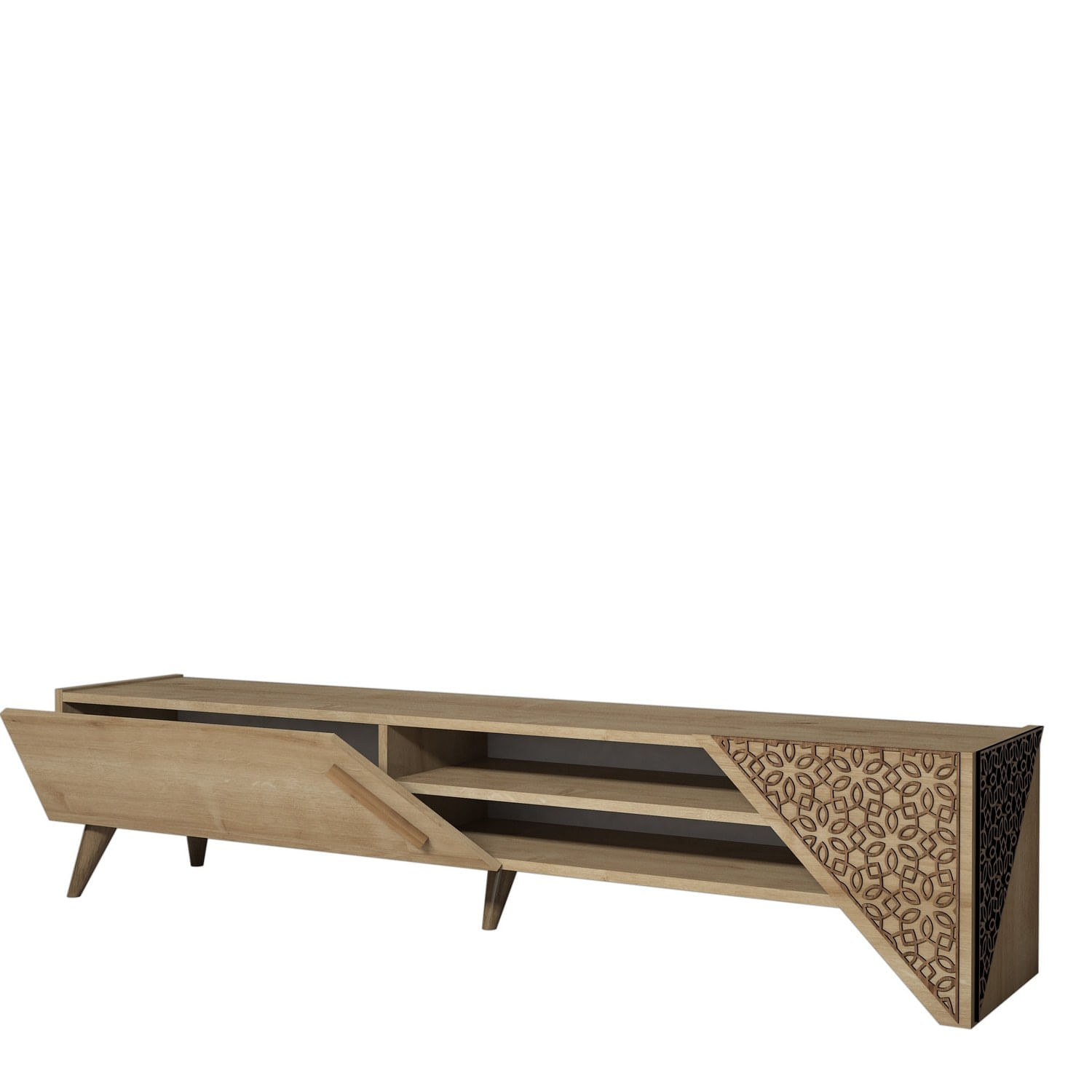 Comoda tv, Hanah Home, pal melaminat, stejar, 180x37x40 cm