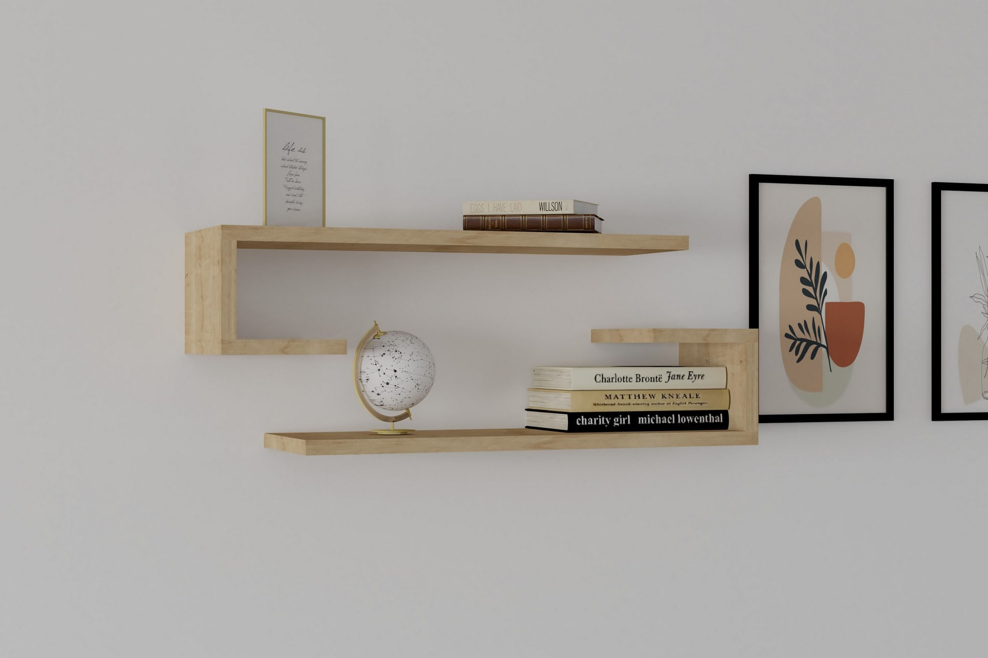 Raft de perete, Hanah Home, pal melaminat, stejar safir, 60x15x19.6 cm — imaginea 2