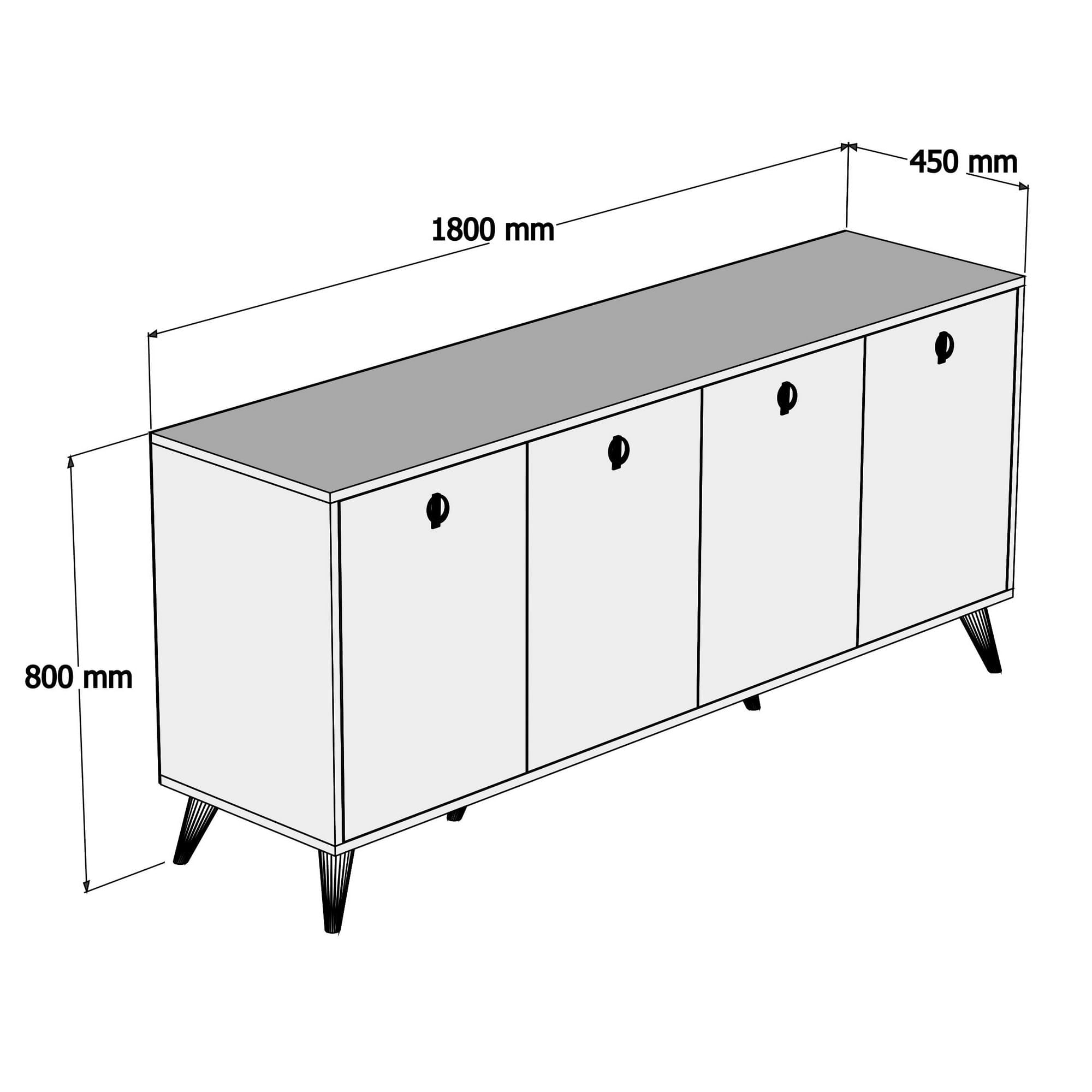 Consola, Hanah Home, pal melaminat, nuc alb, 180x80x45 cm — imaginea 5