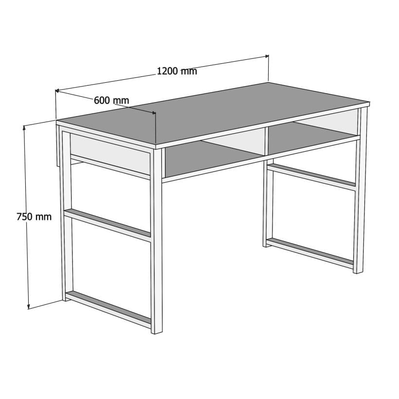 Birou de studiu, Hanah Home, pal melaminat, safir, 120x60x72 cm — imaginea 4