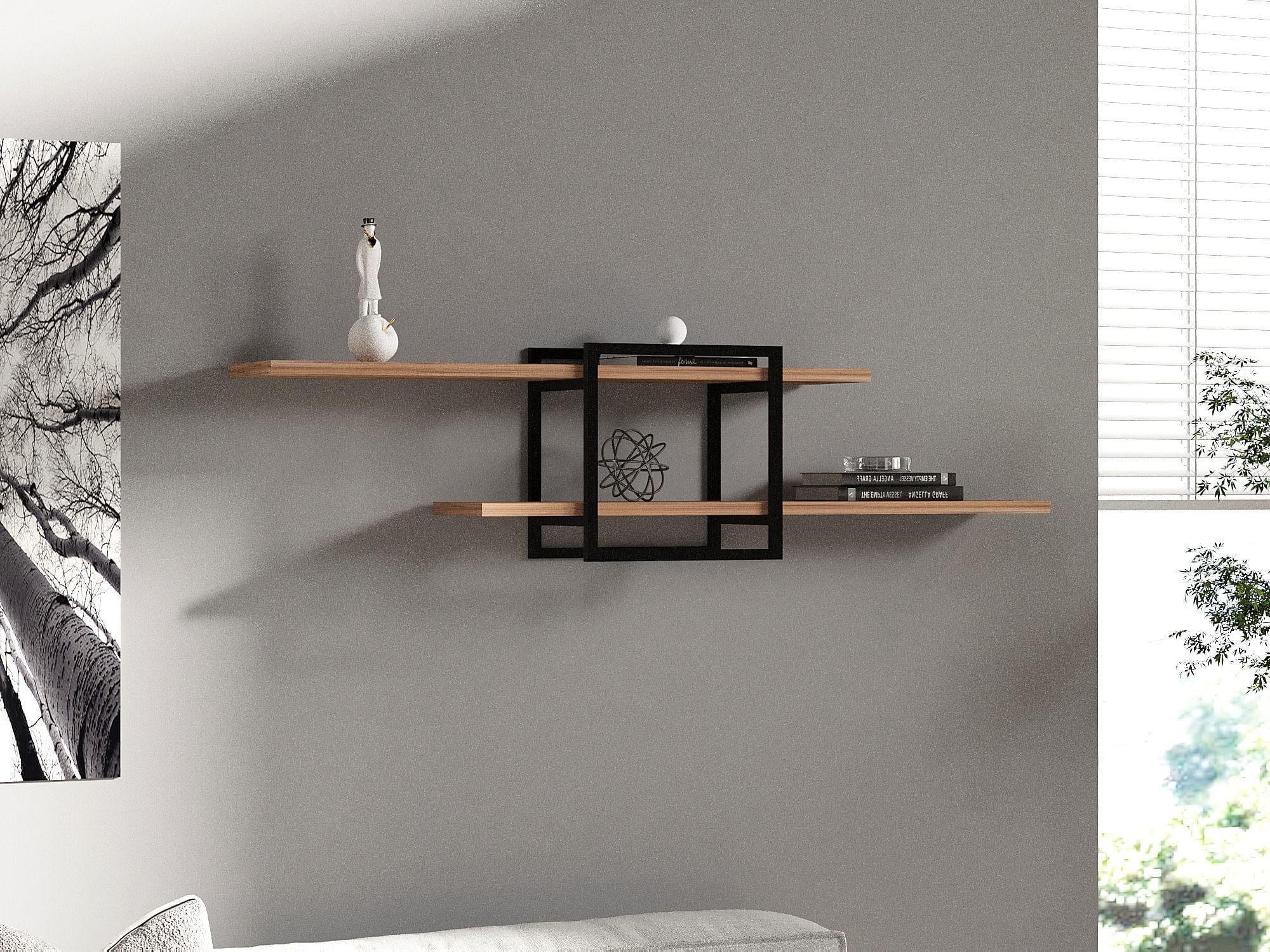 Etajera de perete, Hanah Home, pal melaminat, pin atlantic, 120x30x18 cm - 1 | YEO