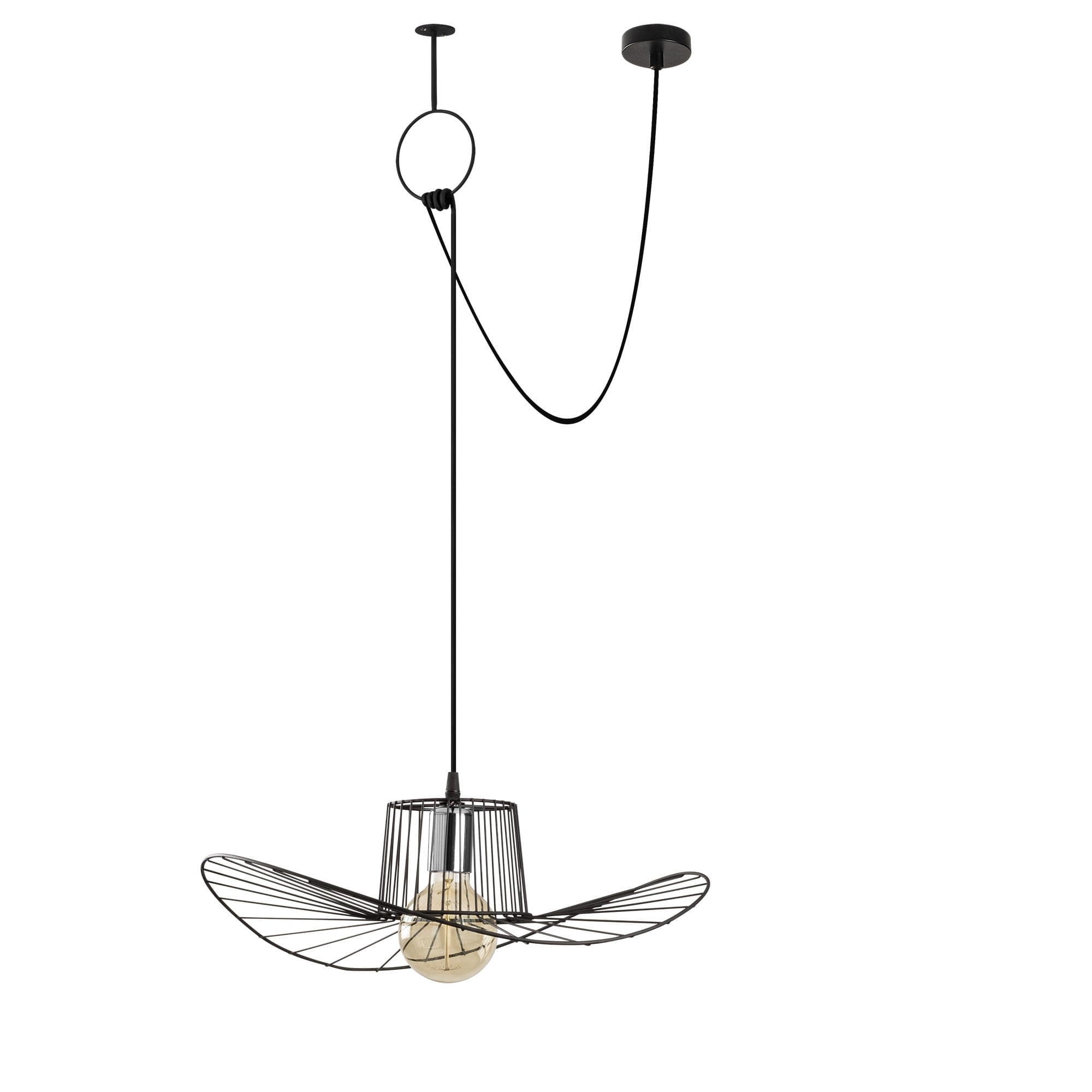 Candelabru, Opviq, fier, negru, 108x15 cm, inaltime reglabila