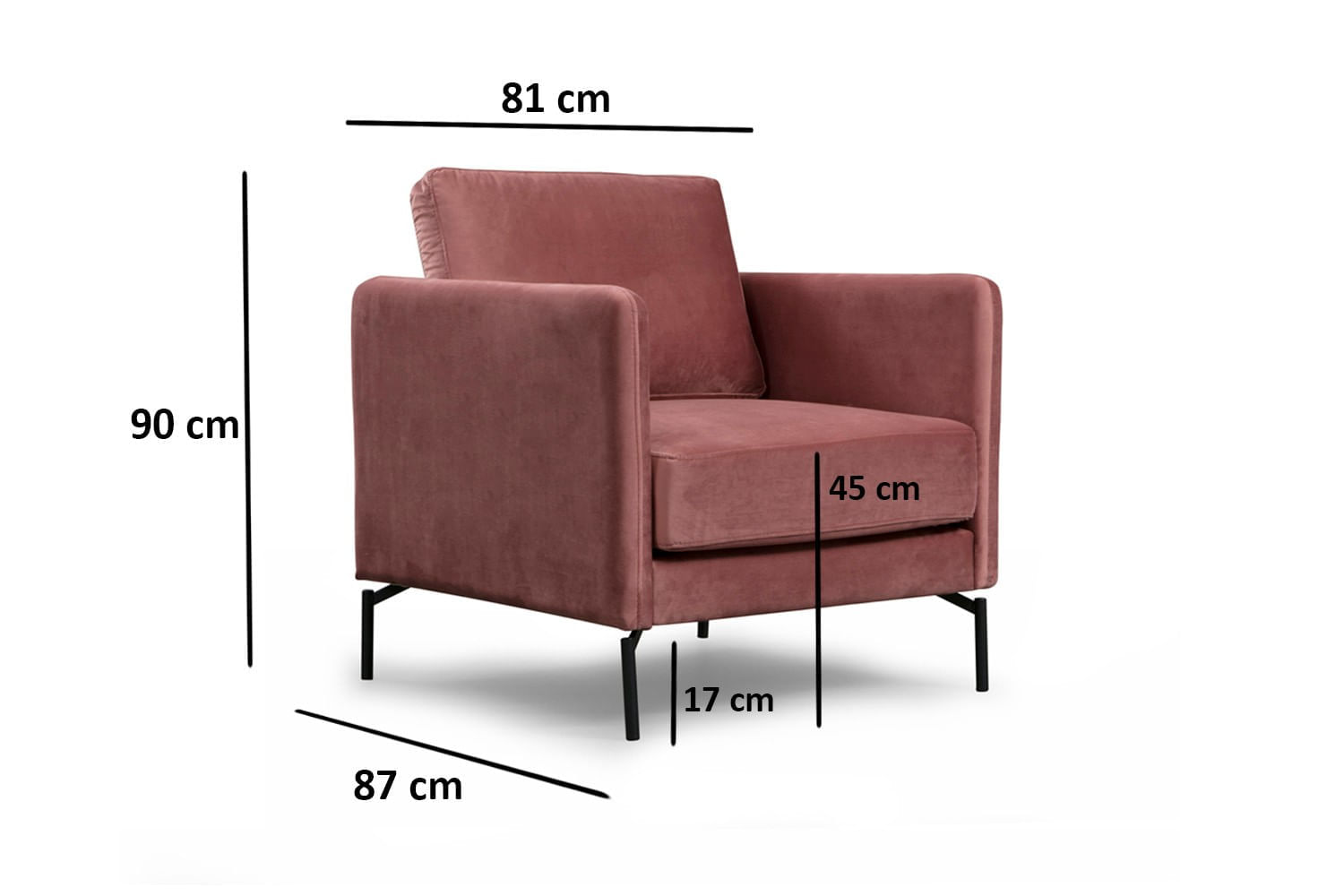 Fotoliu, Hanah Home, lemn fag si poliester, roz, 81x87x90 cm — imaginea 7