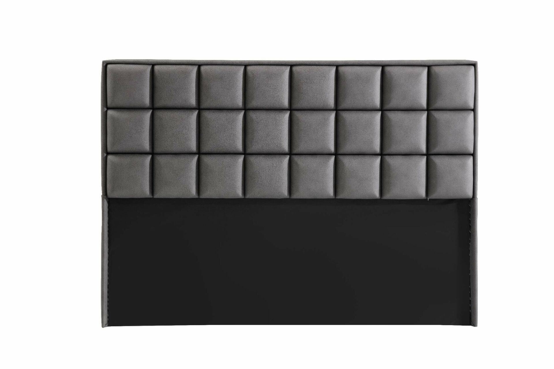 Somiera cu tablie, Hanah Home, pal melaminat, gri, 160x200 cm, 771MND1806 — imaginea 3