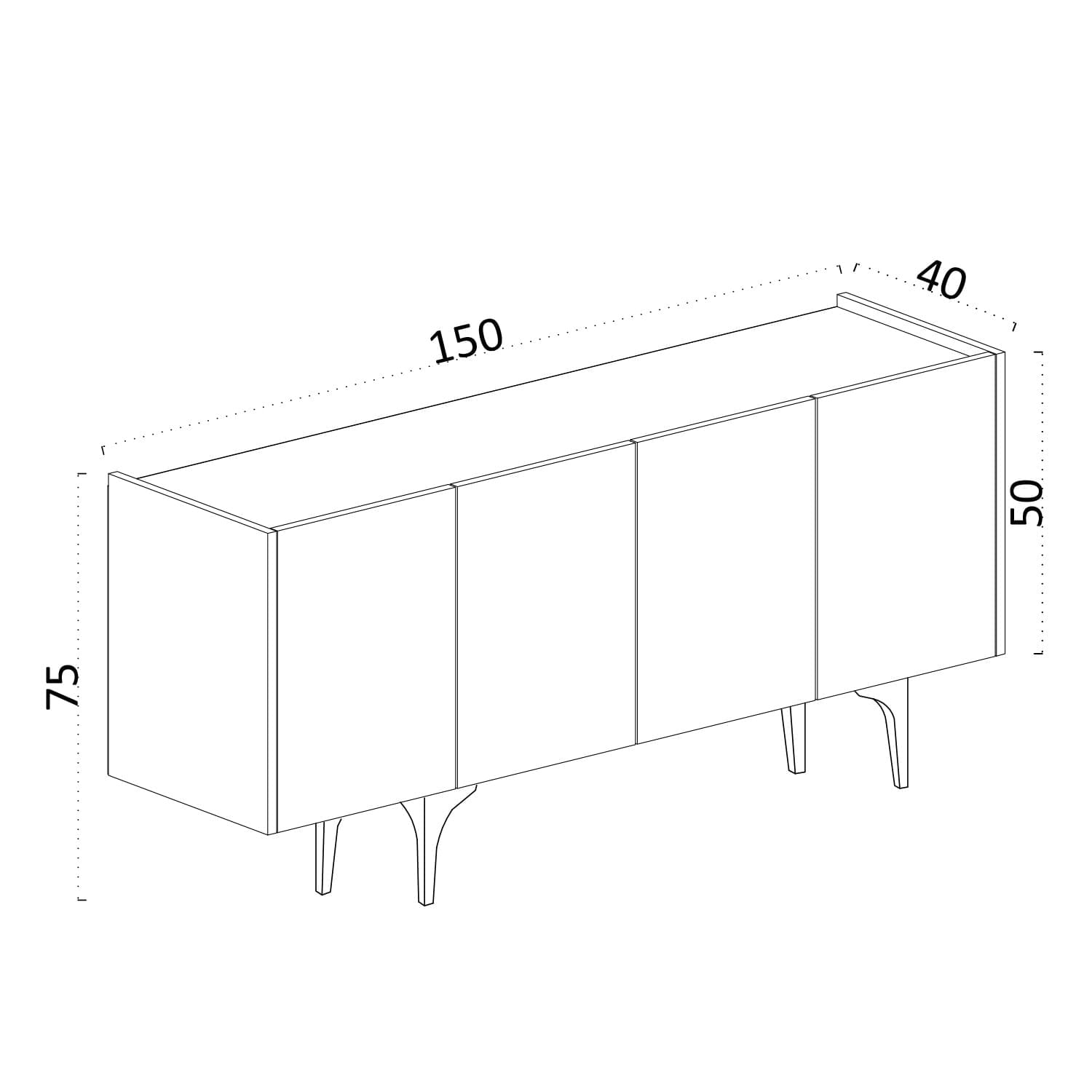 Consola, Hanah Home, panou de particule melaminat, alb, 150x40x75 cm — imaginea 5